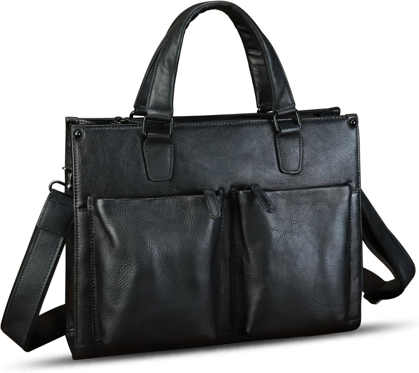 Genuine Leather Messenger Bag Briefcase for Men Vintage Real Leather Shoulder Bag Crossbody Bag