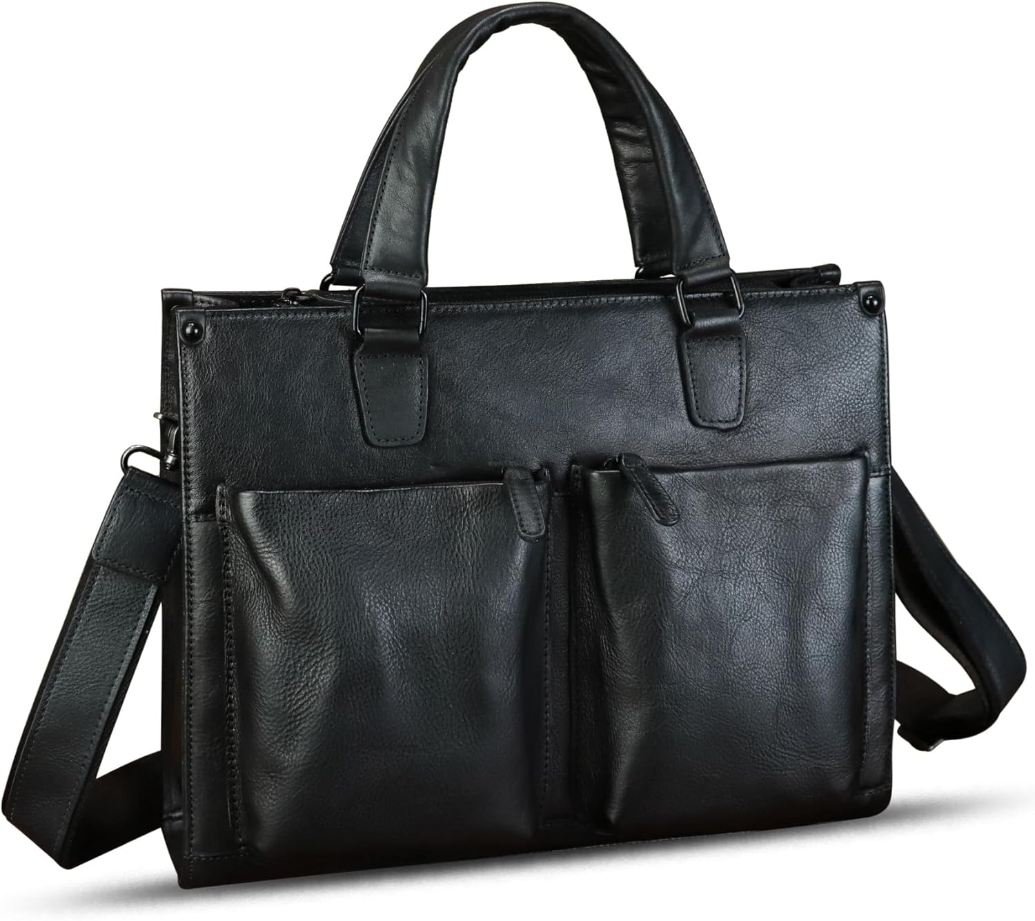 Genuine Leather Messenger Bag Briefcase for Men Vintage Real Leather Shoulder Bag Crossbody Bag