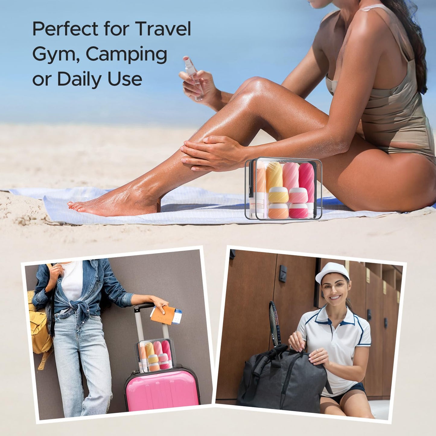 LitBear 23 Pack TSA Approved Travel Bottles for Toiletries, Leak Proof