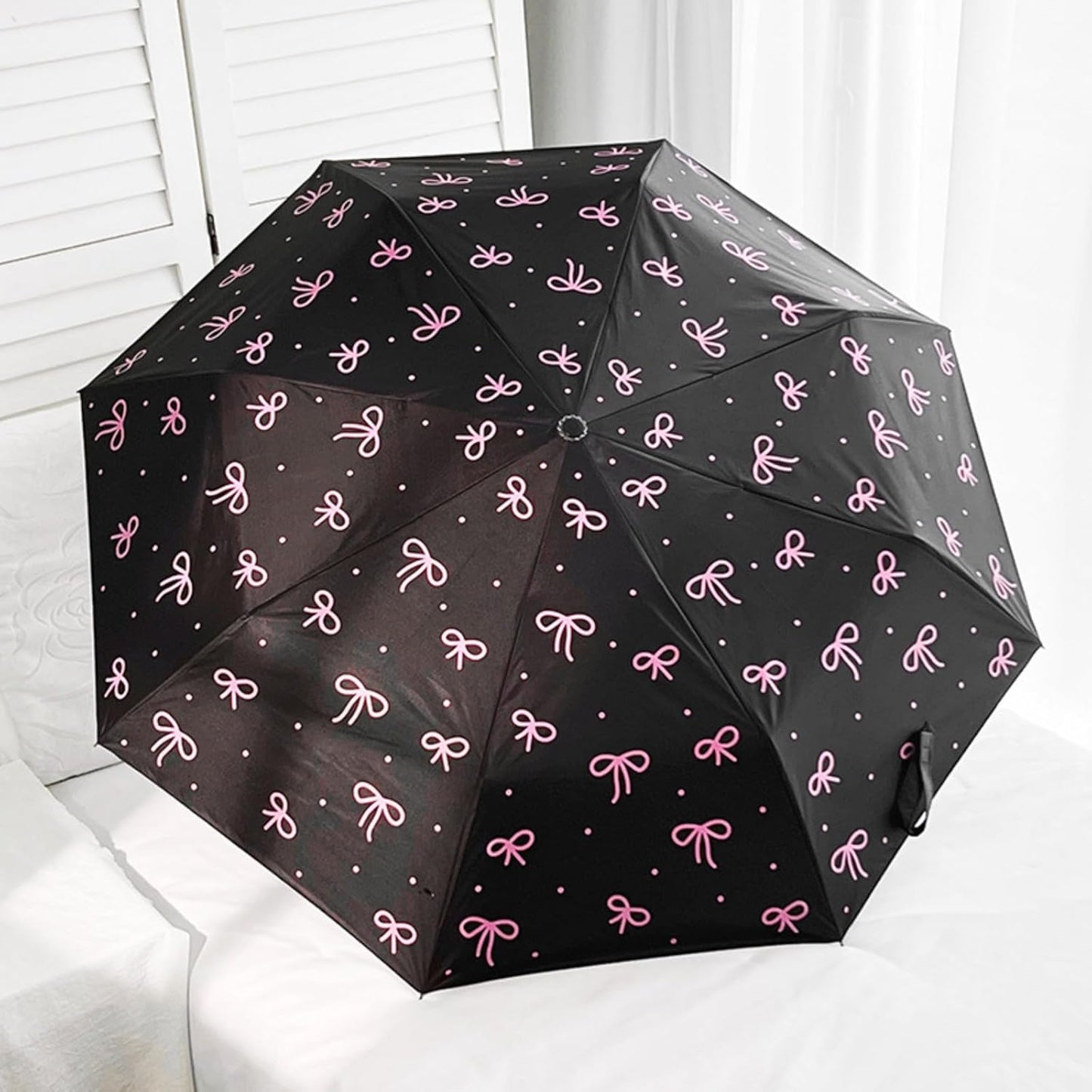 Compact Cat Umbrella - Automatic Folding, Dual-Use Rain and Sun Protection, Black Coating Anti-UV, Windproof, Lightweight, Portable Travel Companion for Men and Women