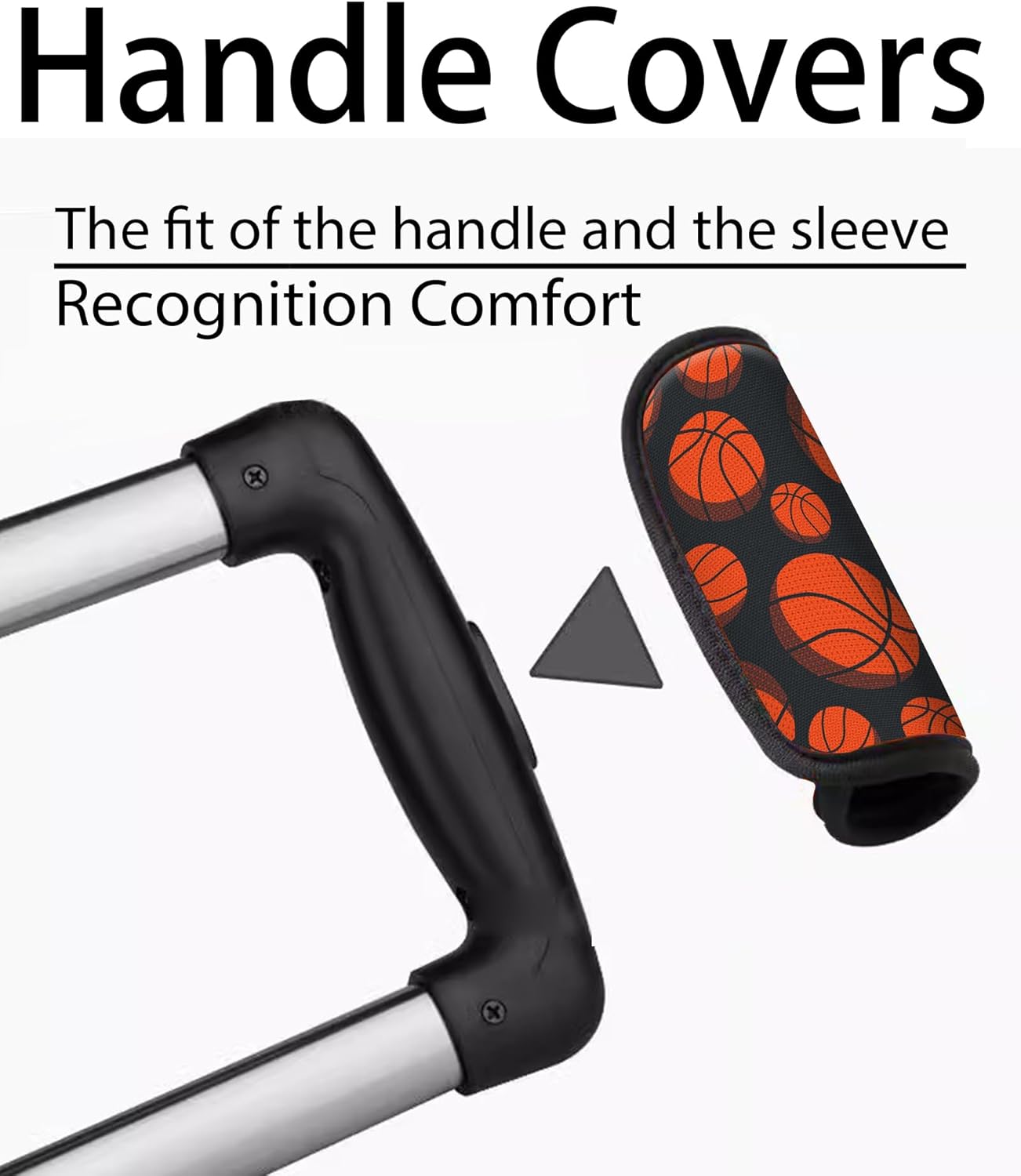 2 Pack Luggage Handle Wrap Travel Tags - Set of Luggage Tags for Suitcases, Identifiers, Marker, and Handle Covers - Cruise Accessories and Travel Gifts（Basketball