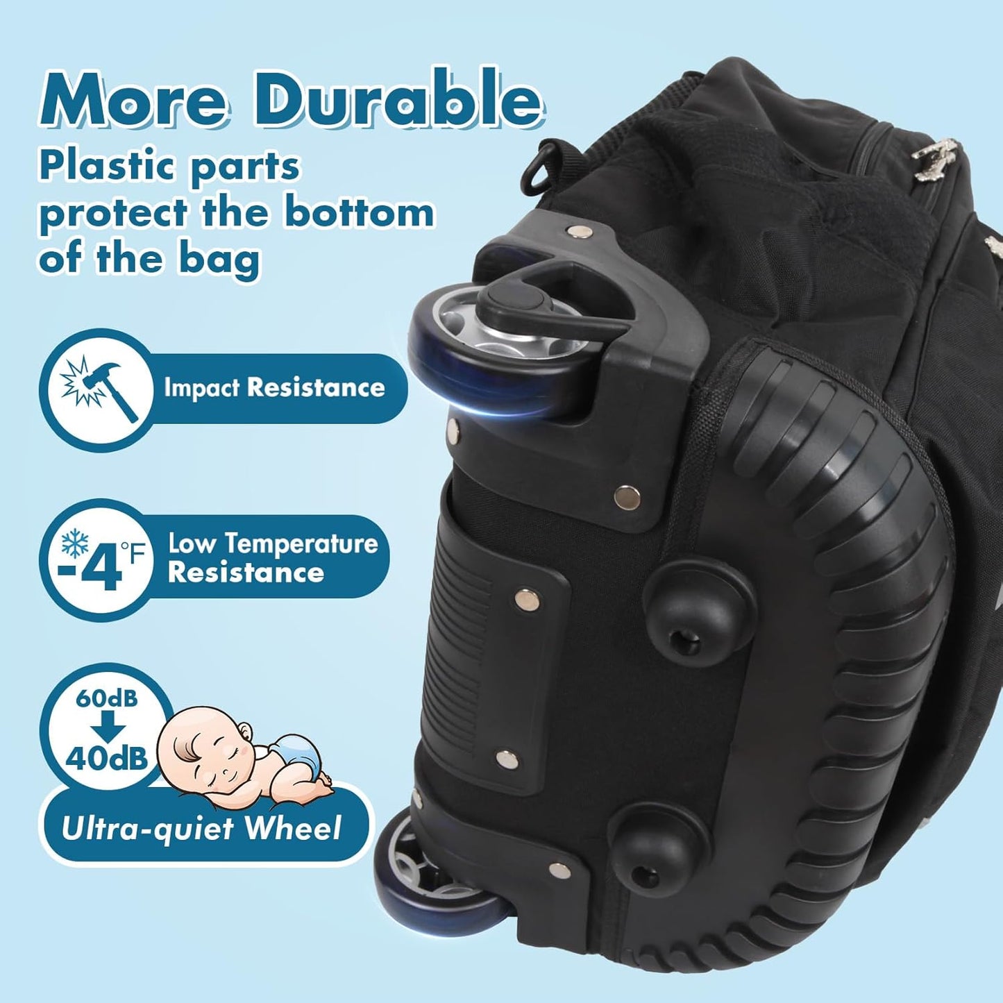 Tilami Rolling Backpack 18 inch Boys and Girls Laptop Backpack