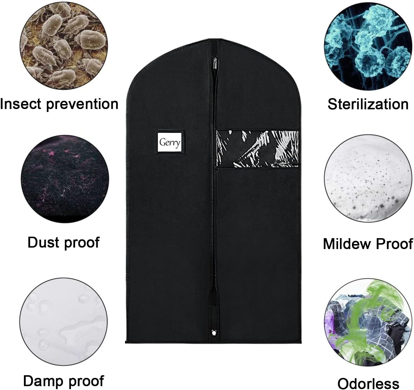 Univivi 16 Pack Suit Bags Garment Bag for Men Storage 40-inch Clothes Cover with Clear Window and