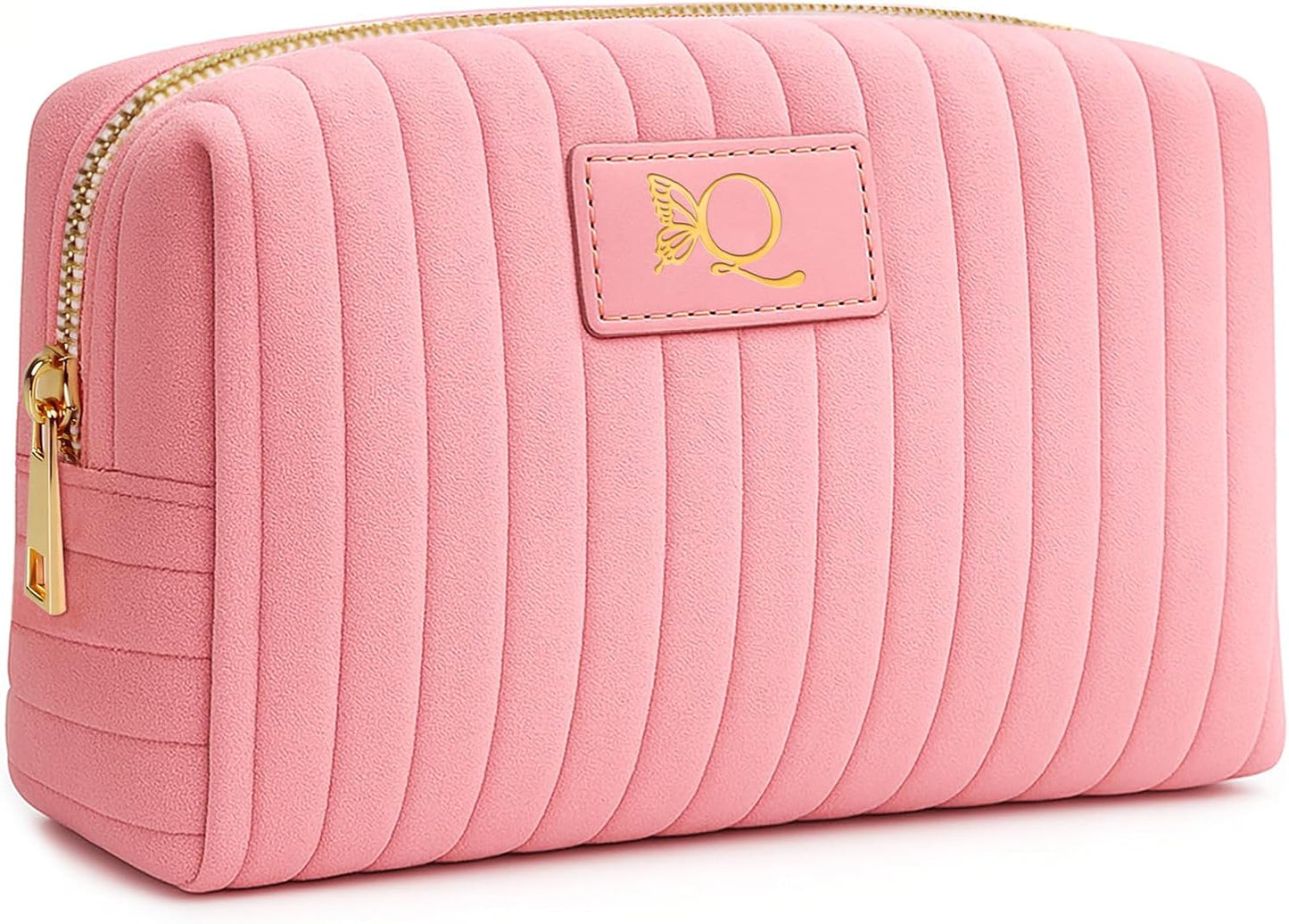 Monogrammed Make Up Bags for Women,Personalized Cosmetic Bags Women,Small Quilted Makeup Pouch,Cute