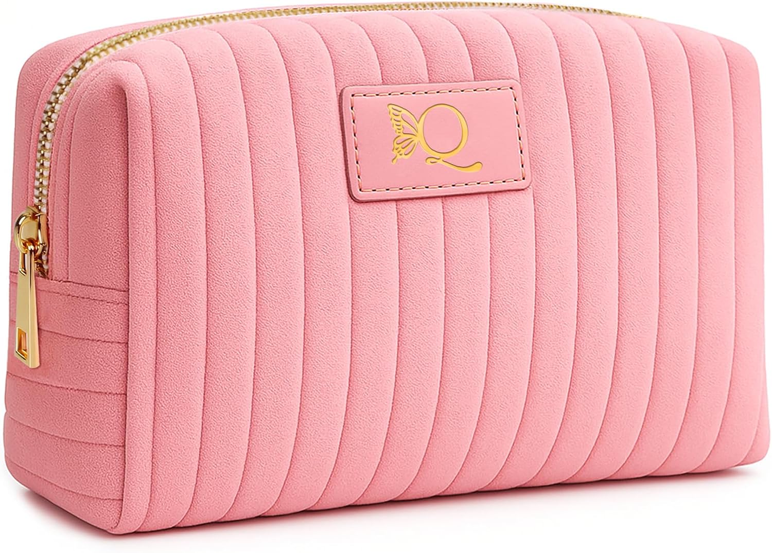 Monogrammed Make Up Bags for Women,Personalized Cosmetic Bags Women,Small Quilted Makeup Pouch,Cute