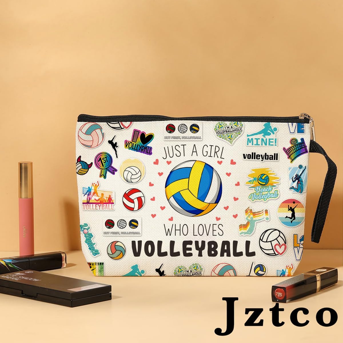 Volleyball Stuff Volleyball Gifts Volleyball Cosmetic Bag Toiletry Bag Birthday Graduation Funny Makeup Bag Volleyball Bag for Women Teens Girls Girlfriend Volleyball Lover Coach Fan Sister Niece