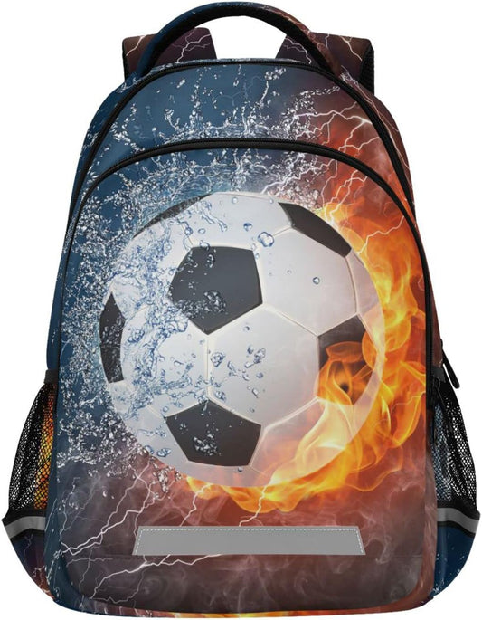 Soccer Ball Boys Backpack Football Elementary School Bookbag Kids Travel Rucksack Laptop Bag