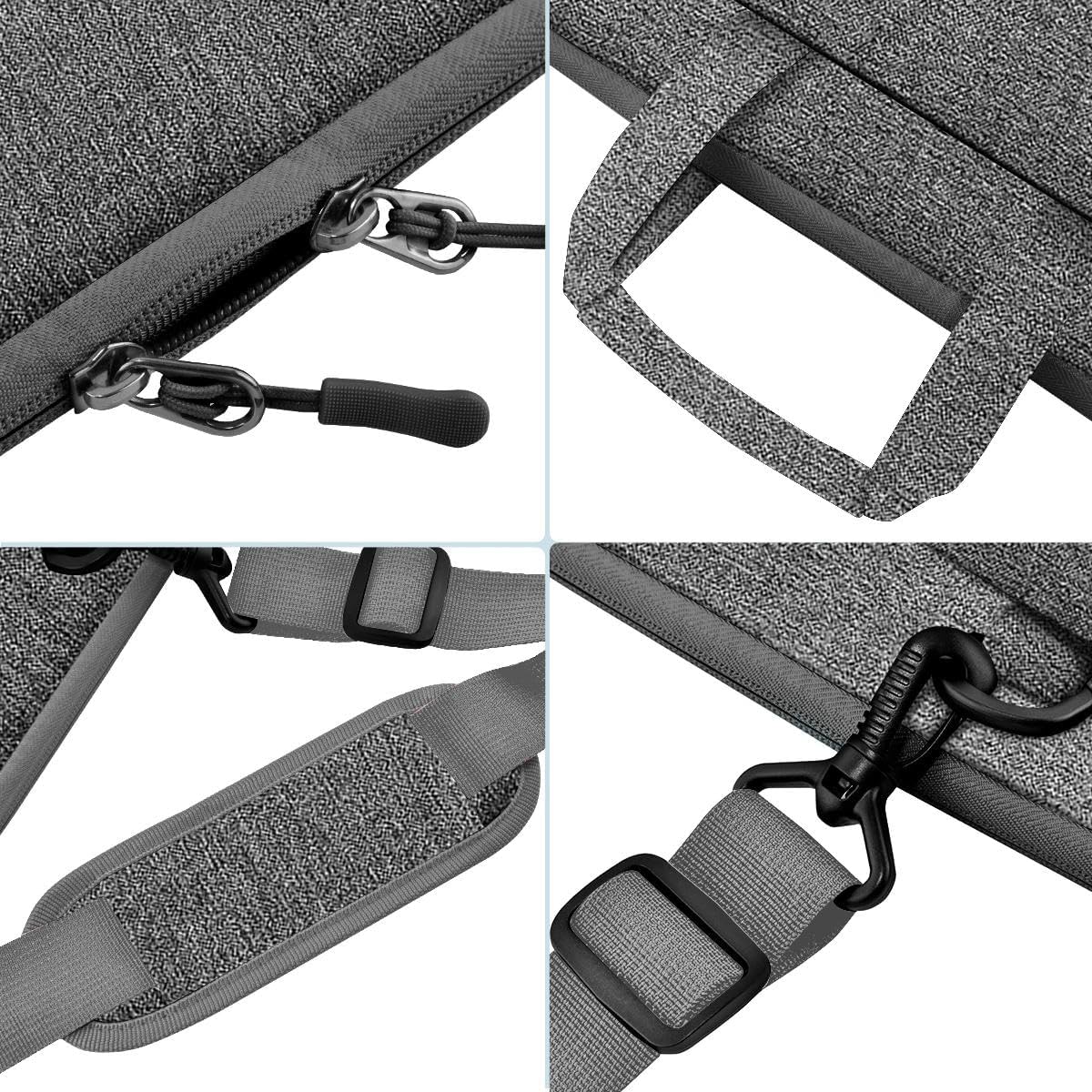 Laptop Shoulder Bag 17.3 inch Case, Durable Shockproof Protective Briefcase with Multi-Pockets Compatible with Most 17-17.3 inch HP Acer Dell Lenovo ASUS MSI Notebooks,Dark gray