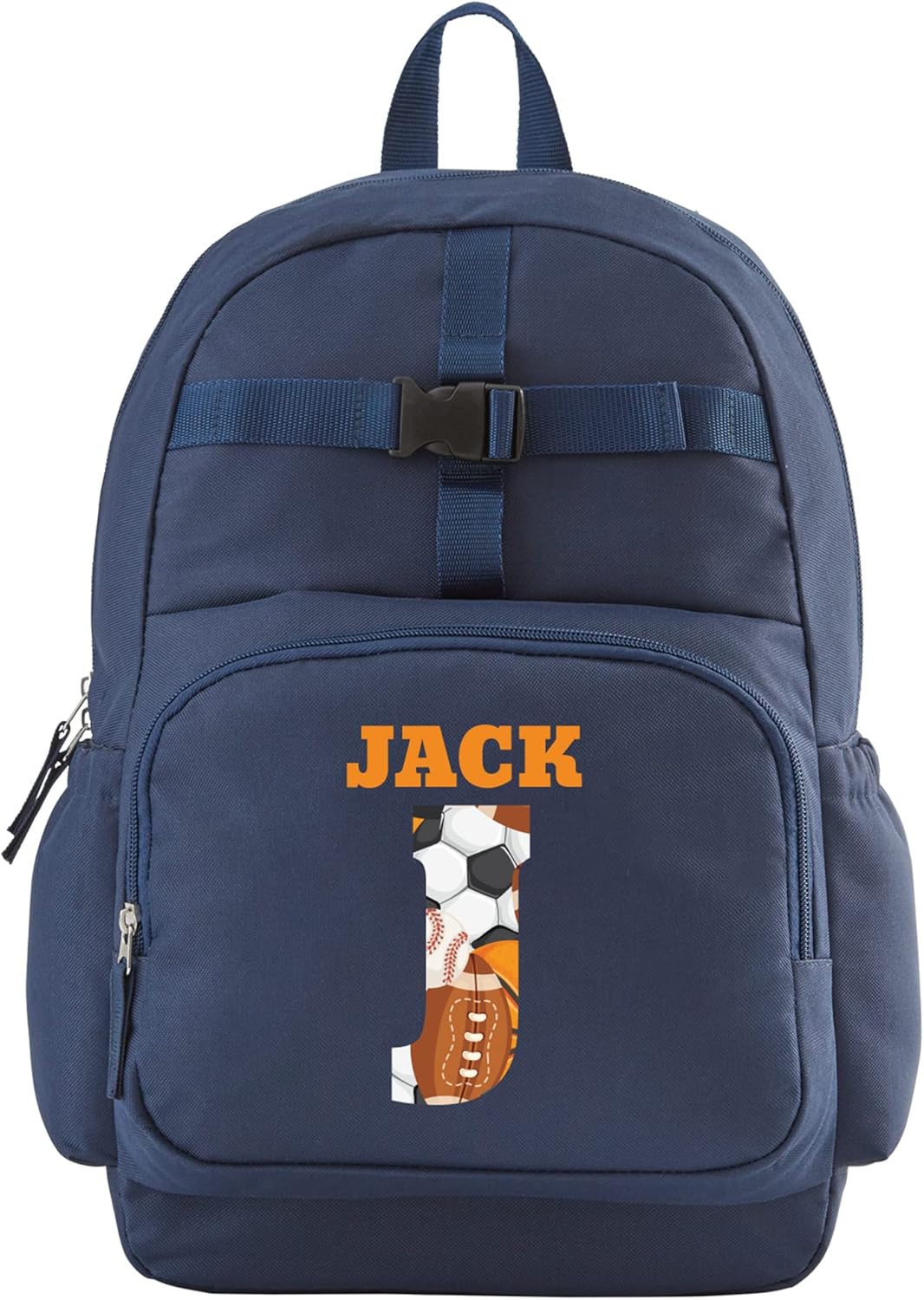 Let's Make Memories Kids Backpack for School - Personalized Back to School Supplies - Bookbag - Blue - Sports