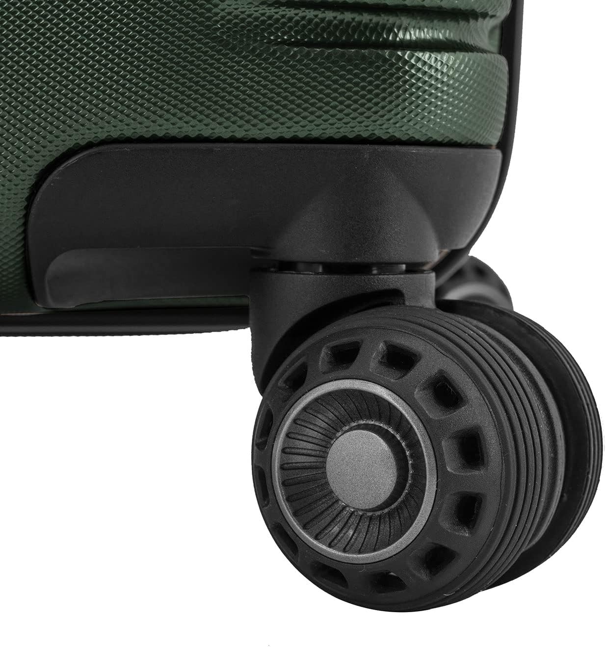 Traveler's Choice Archer Polycarbonate Hardside Luggage with Spinner Wheels, Tie Down Straps, Green, Checked 25-Inch
