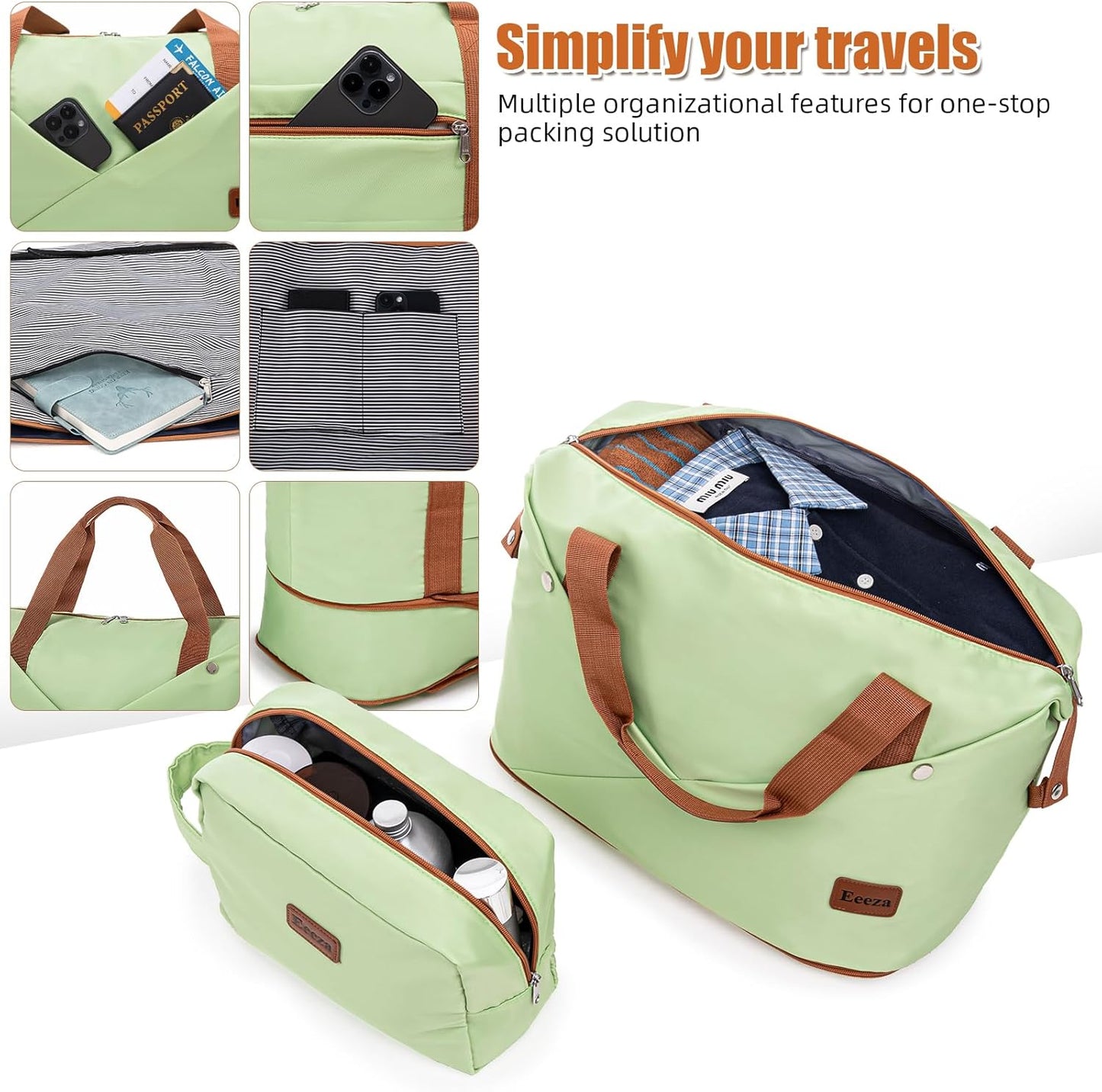 Luggage Sets 5 Piece Suitcases with Wheels,ABS Hard Case Suitcases with Spinner Wheels,Durable Travel Luggage(LightGreen, 5 Piece Set(20"/24"/28"))