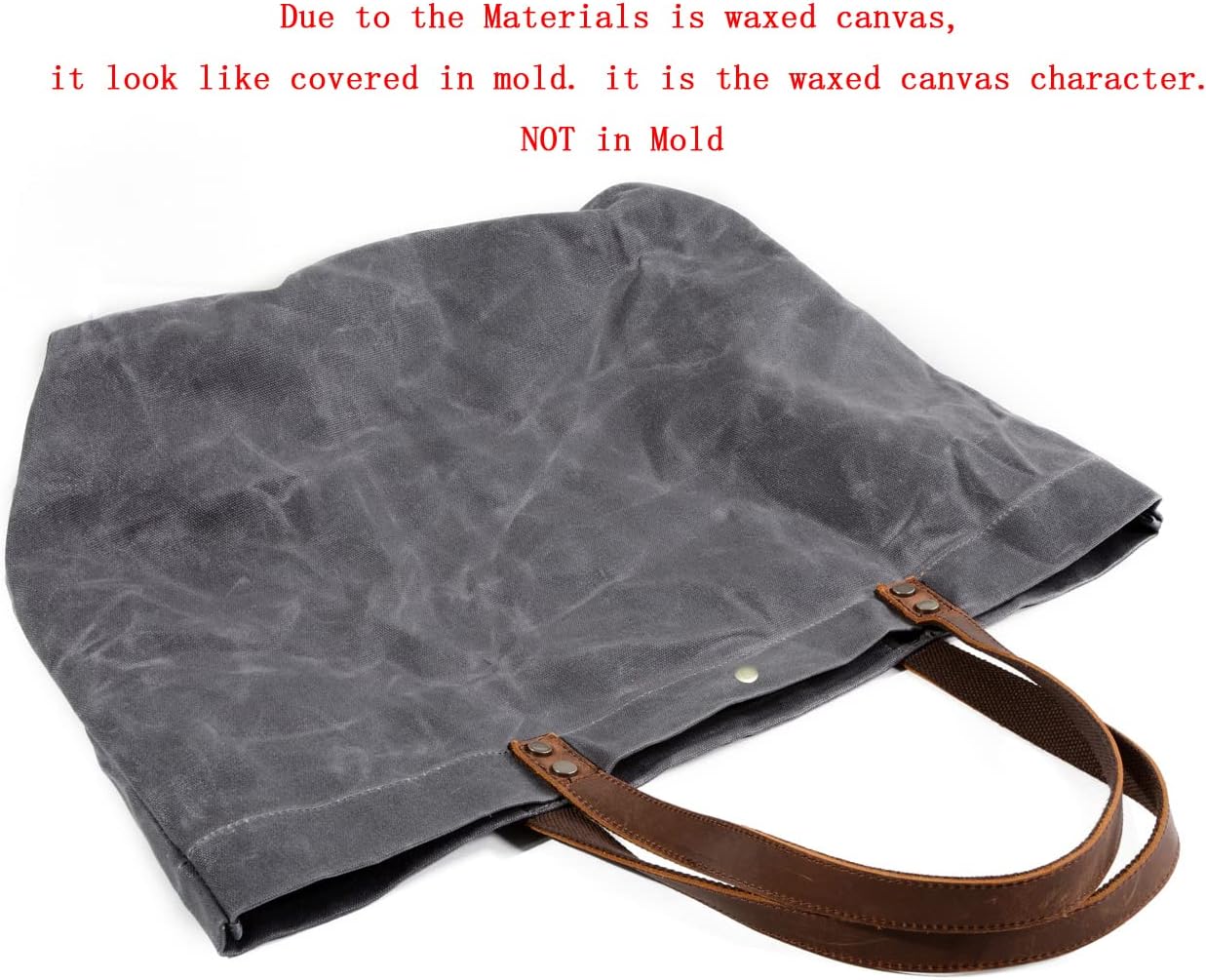 WUDON Waxed Canvas Travel Tote Bag - Extra Large Carryall Shoulder Bag for Women