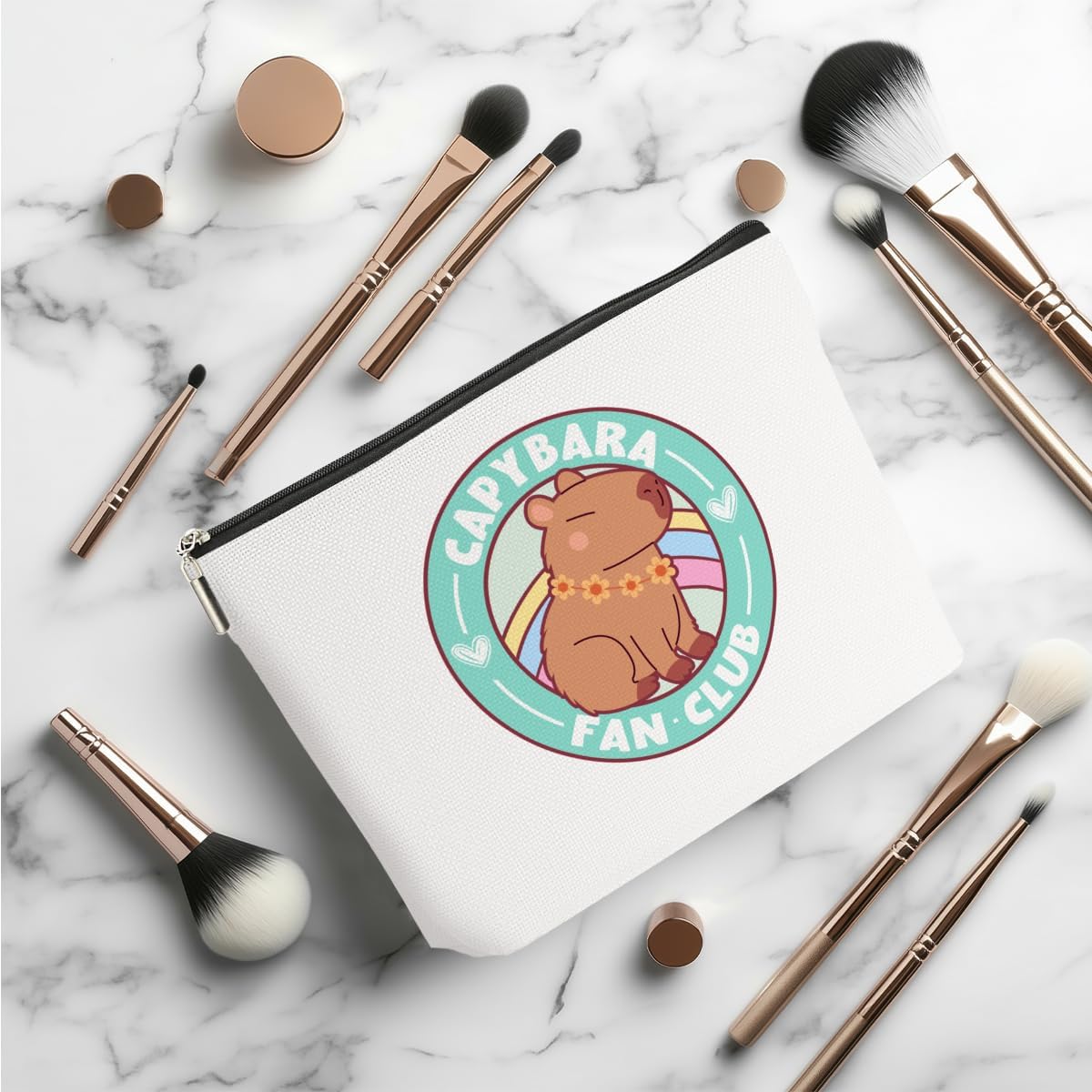 Cute Capybara Makeup Bag, Capybara Gifts for Women, Capybara Lovers Cosmetic Bag Travel Organizer Bags Makeup Pouch, Capybara Stuff Animal Lovers Gifts for Girls Friend Christmas birthday Gifts