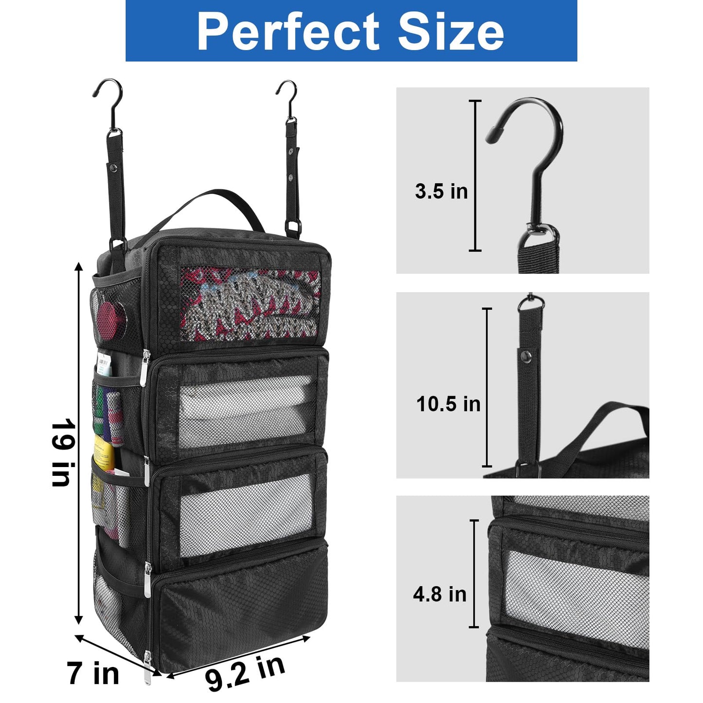 Olosar Suitcase Organizer, Travel Luggage Organizer Portable Hanging Travel Shelves Collapsible