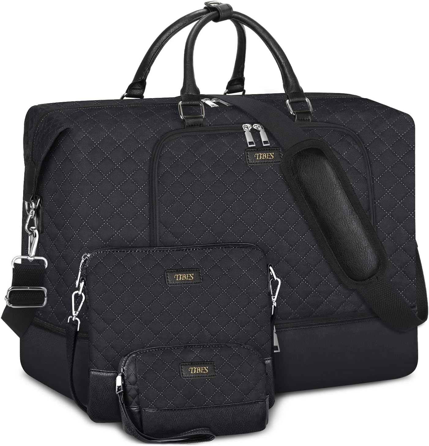 Travel Weekender Bag for Women, Overnight Bag with Shoe Compartment Oversized Travel Duffel Bag Carry On Tote 21"