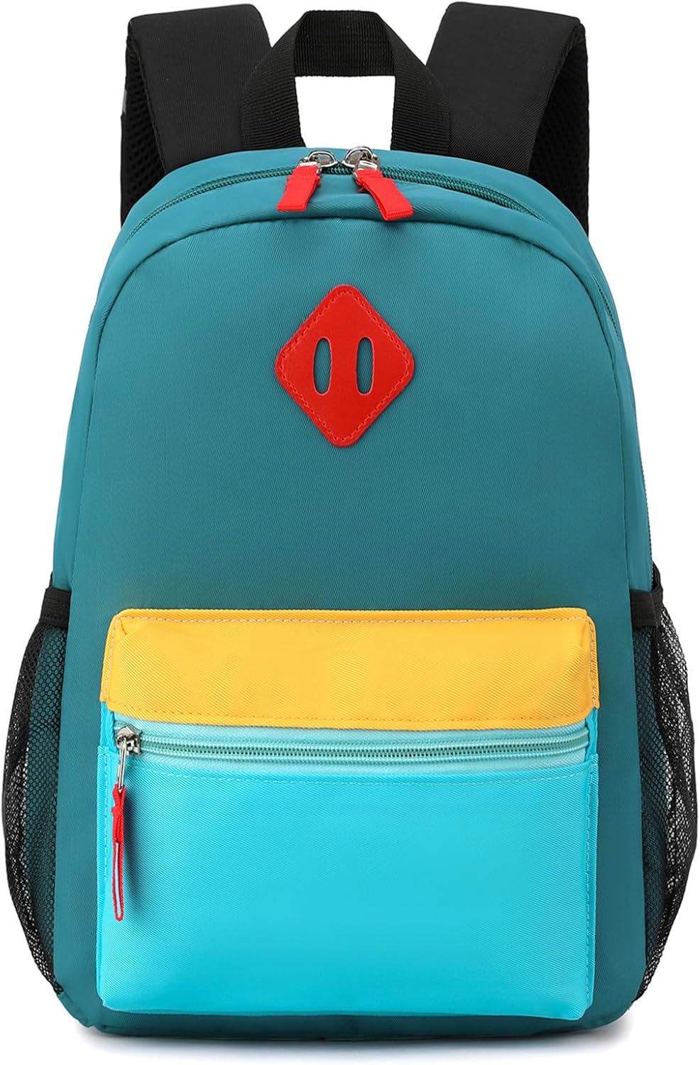 Elementary Backpack for Boys and Girls 5-9 Years Kindergarten Primary Kids Bookbag with Chest Buckle (Blue Yellow, Large-17"H)