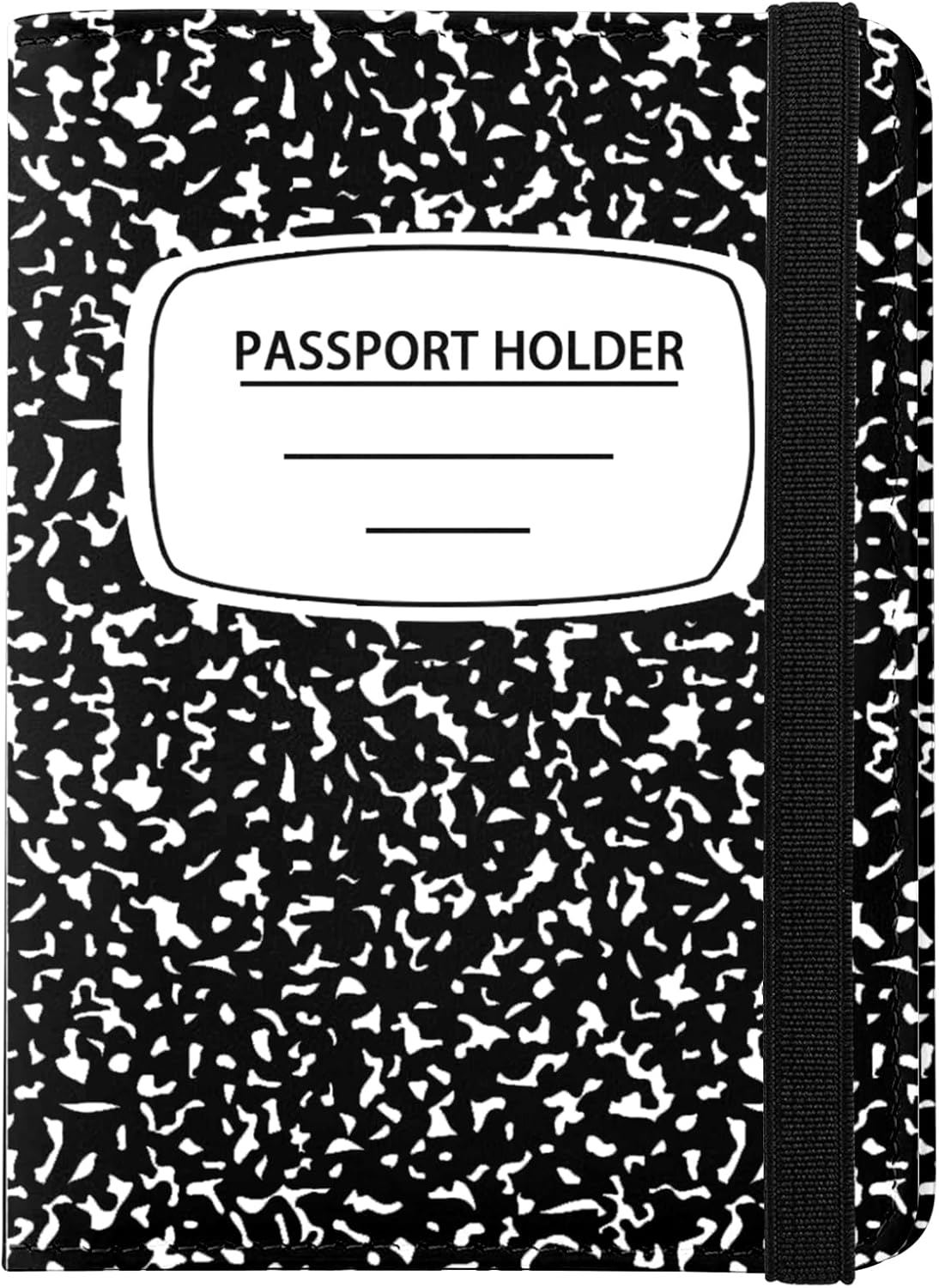 Cute Passport Holder and Holder Combo Passport Cover with Compatible Wallet Credit Card Protector RFID Blocking Women Men (Black)