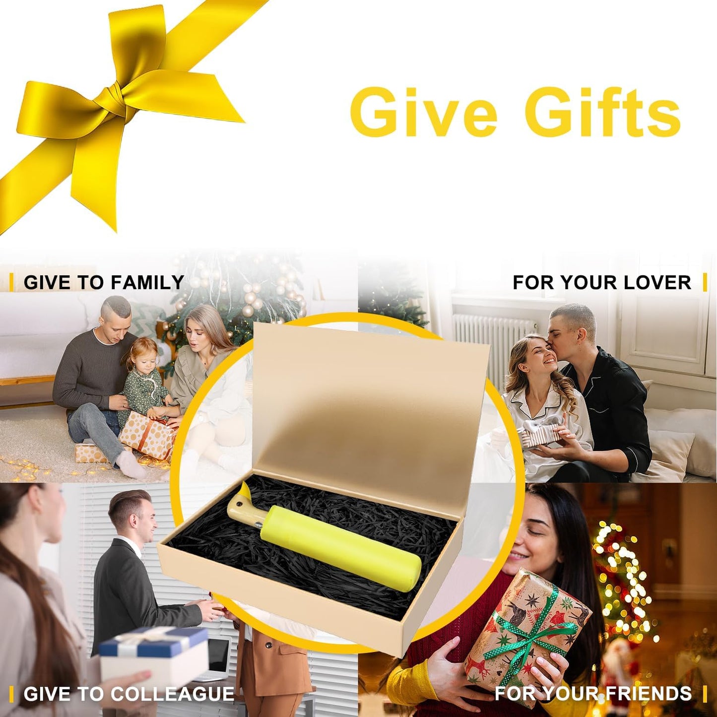Cute Duck Umbrella Automatic - Compact Pretty Pocket Size Strong Duck Collapsible Umbrella Yellow Wooden Handle for Women