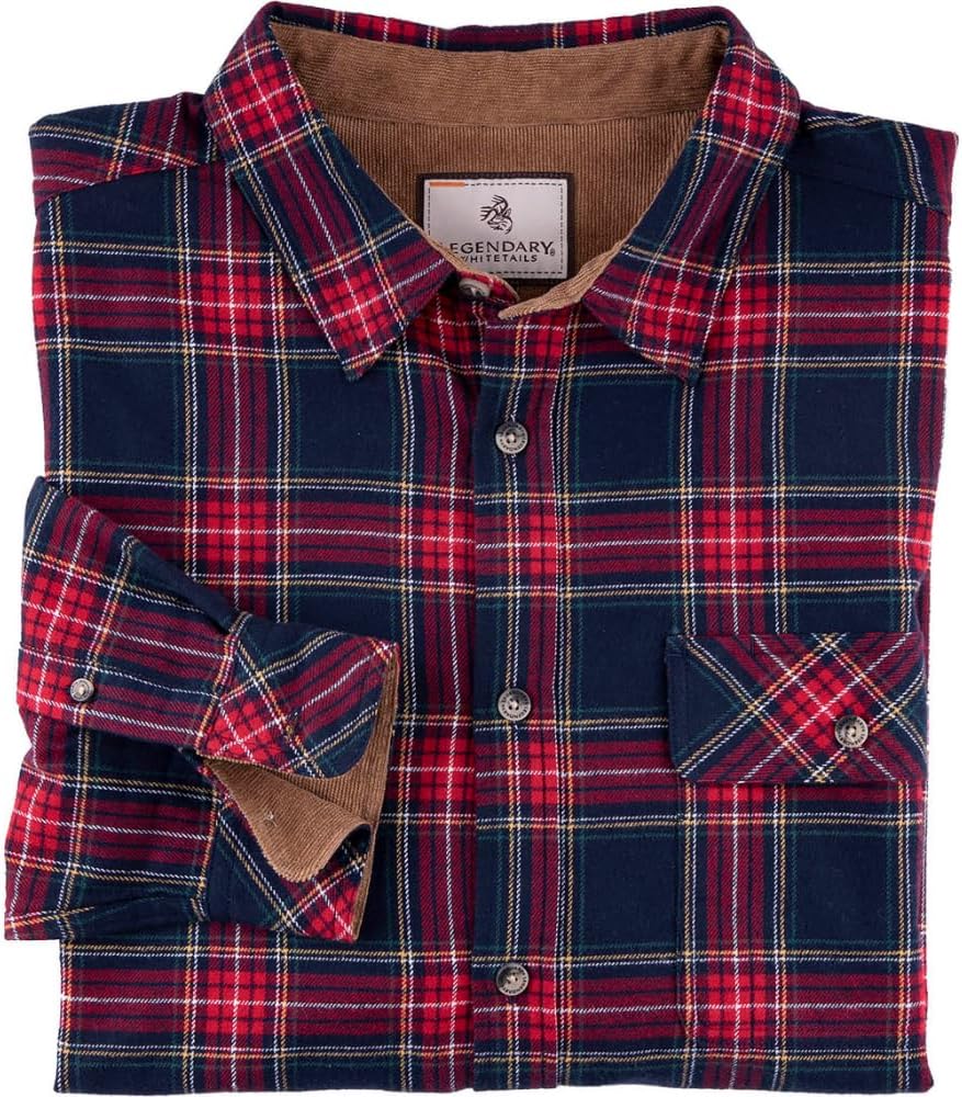 Legendary Whitetails Men's Flannel Shirt Long Sleeve Button Down 100% Cotton