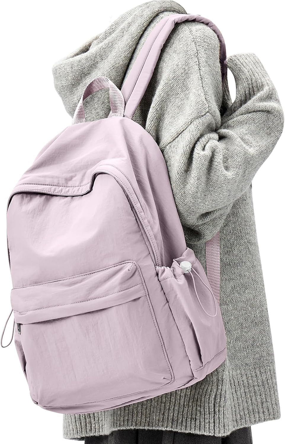 Simple School Backpack For Women Men Aesthetic Medium Backpack Lightweight Casual Daypack College Backpacks Cute Bookbag for Teens Girls Boys Basic Bagpack（Purple）