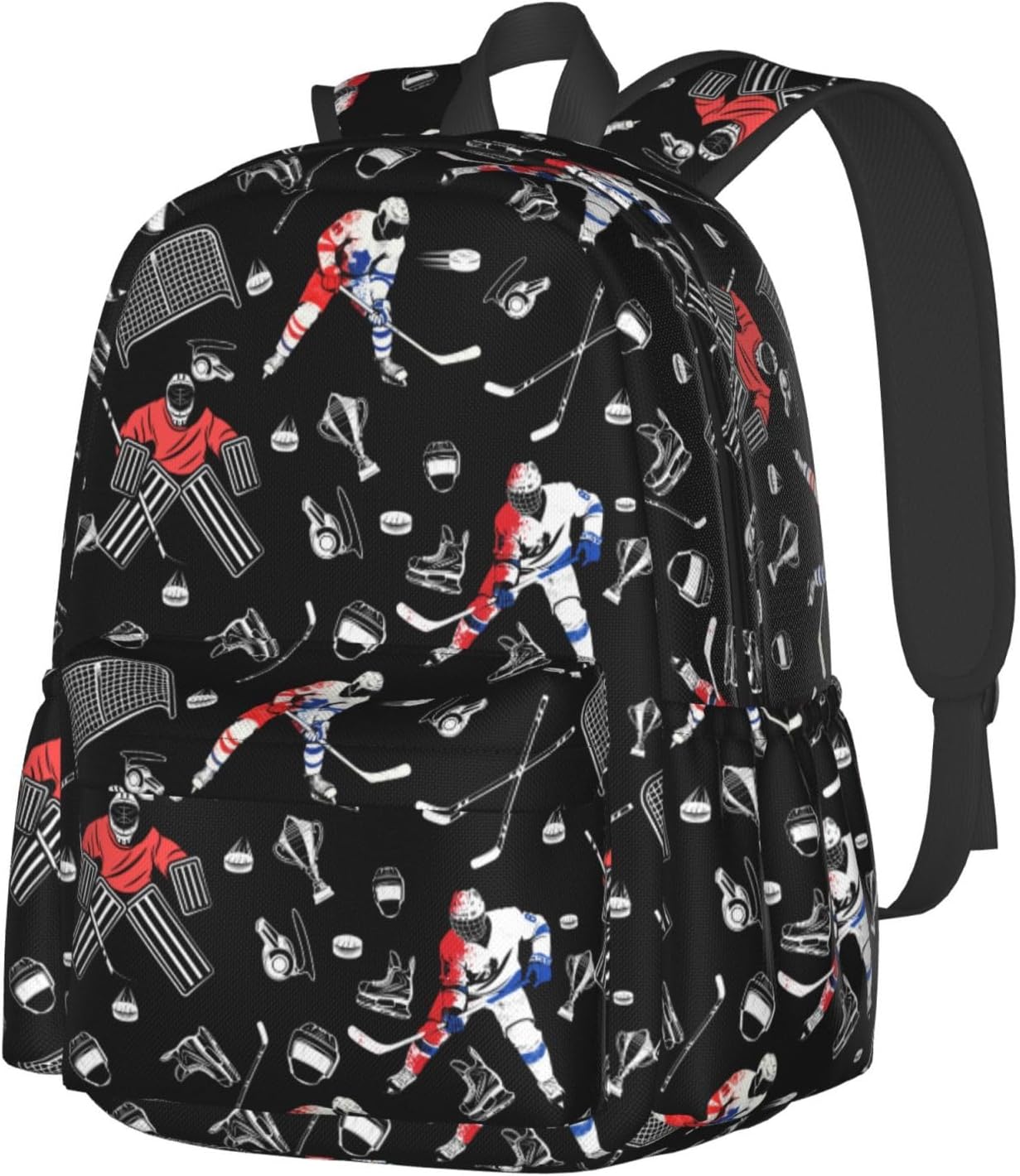 Hockey Backpack School Bag Lightweight Bookbag Laptop Travel Daypack For Kids Girls Boys Teens