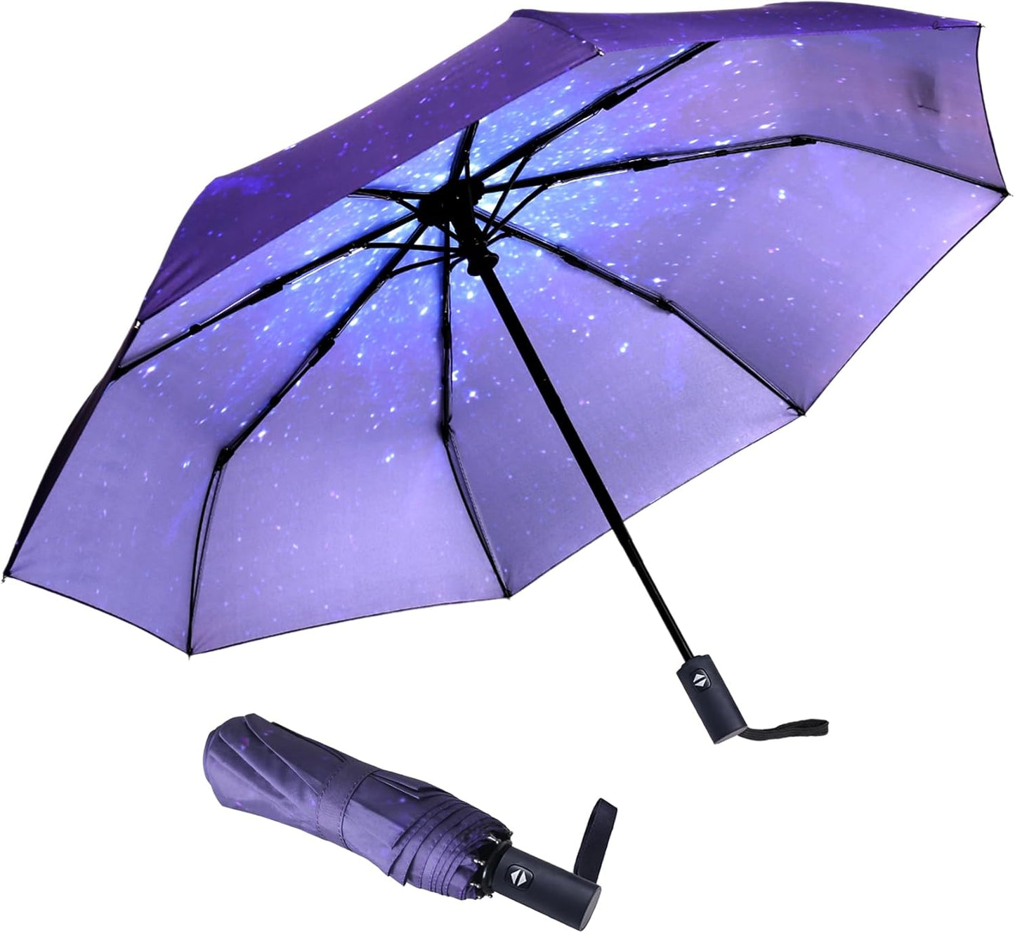 Travel Essentials Umbrella Windproof Compact Collapsible Light, Automatic, Strong and Portable, Wind Resistant Folding Small Umbrella for Rain