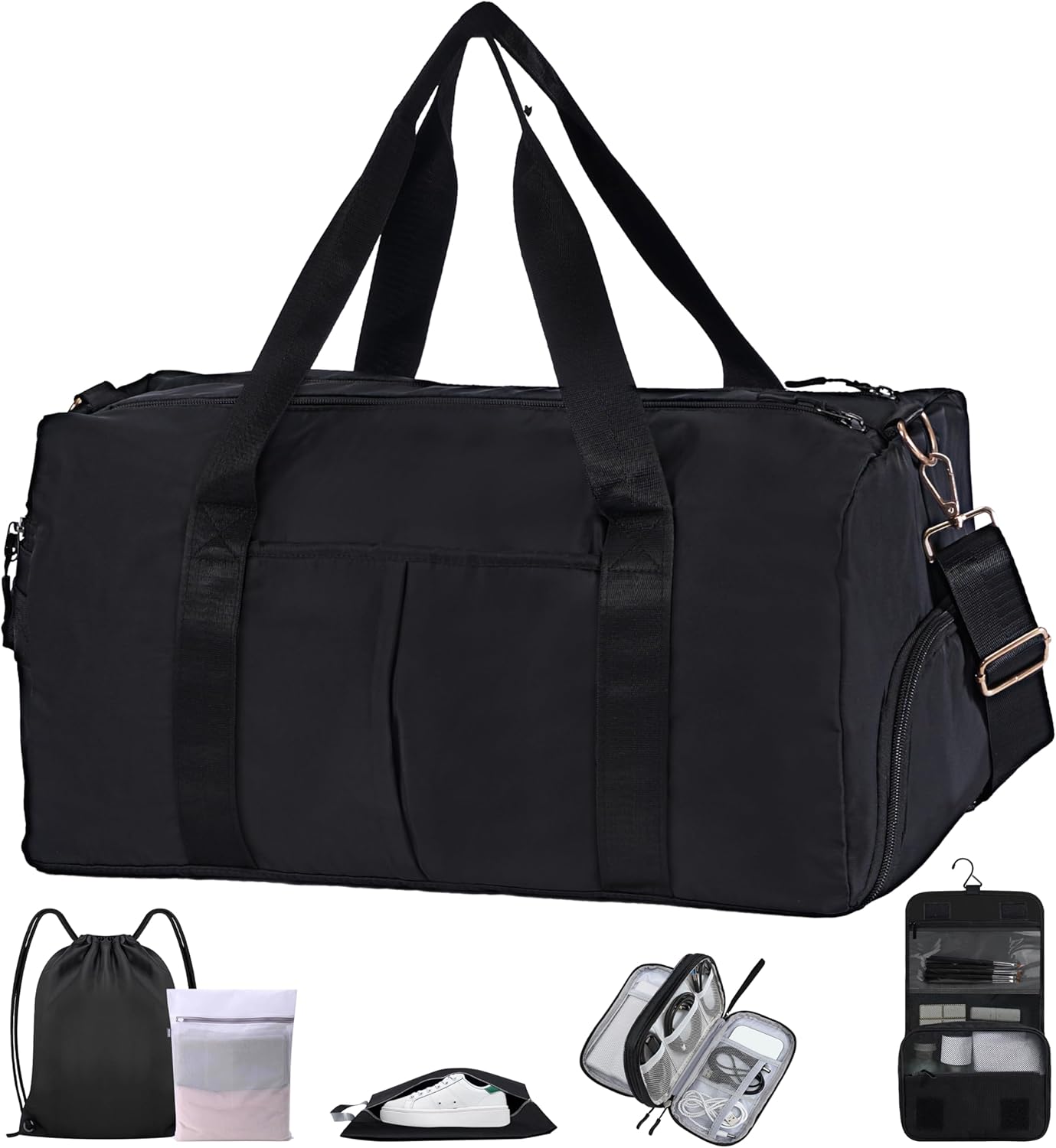 7 Set Packing Organizers for Travel Essentials, Suitcase Organizer Bags Set for Luggage with Travel Accessories Duffel Toiletry Shoe Laundry Bag Cable Organizer Airplane Cruise Road Trip Essentials