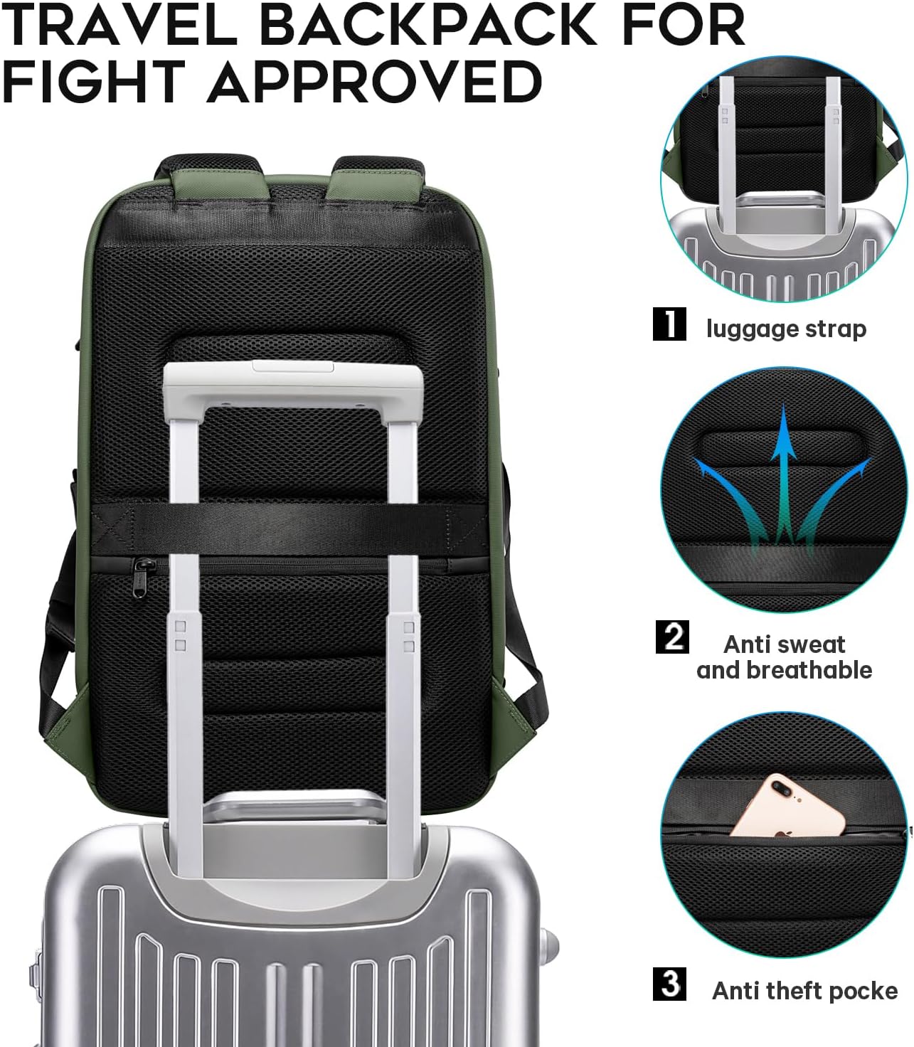 BANGE Business Laptop Smart backpack Can Hold 15.6 Inch Laptop Commute Backpack Carry on bag for