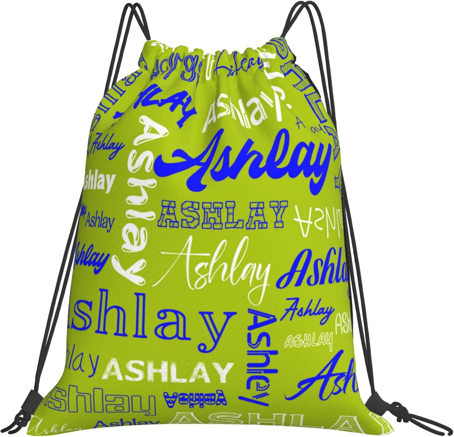 Personalized Drawstring Bag with Your Name Drawstring Backpack for Men Women Small Gym Beach Shopping Sport Yoga Bag (Custom Name-6)