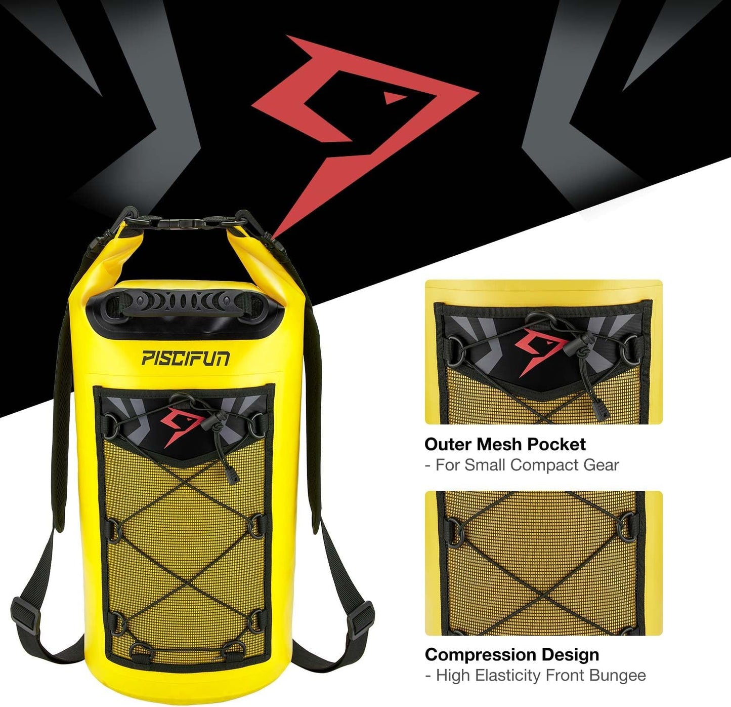 Piscifun Dry Bag, Waterproof Floating Backpack 10L/20L/30L/40L with Waterproof Phone Case for Boating, Kayaking, Fishing