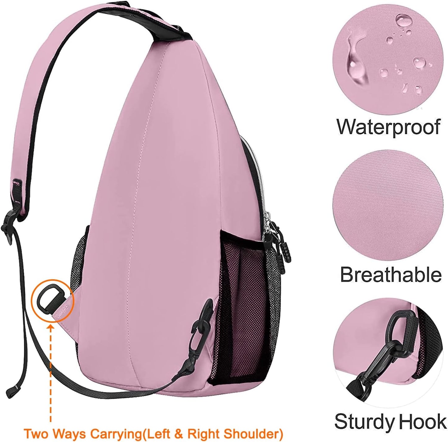 MOSISO Sling Backpack, Multipurpose Crossbody Shoulder Bag Travel Hiking Daypack