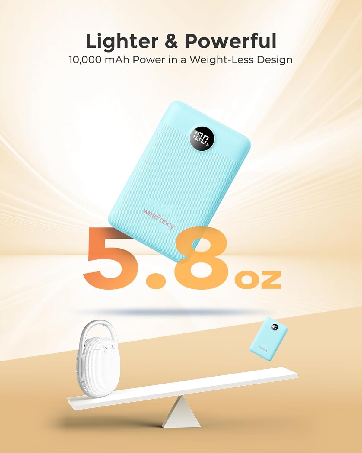 Small Portable Charger Power Bank 10,000 mAh, Upgraded Compact Battery Pack for Phone Charging, PD3.1&QC Fast Charging Mini Travel Power Bank for iPhone/Samsung/Google/Tablet/AirPod (Blue)