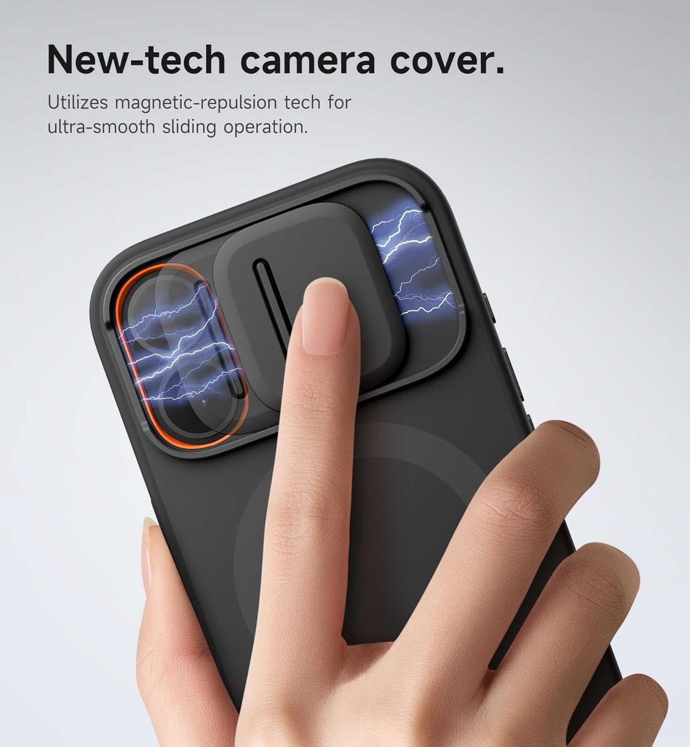 SURITCH for iPhone 17 Case with Camera Control Cover, Camera Slide Cover and Adjustable Kickstand, Compatible with MagSafe, Shockproof Bumper Protective Cases 6.3 Inch, Black