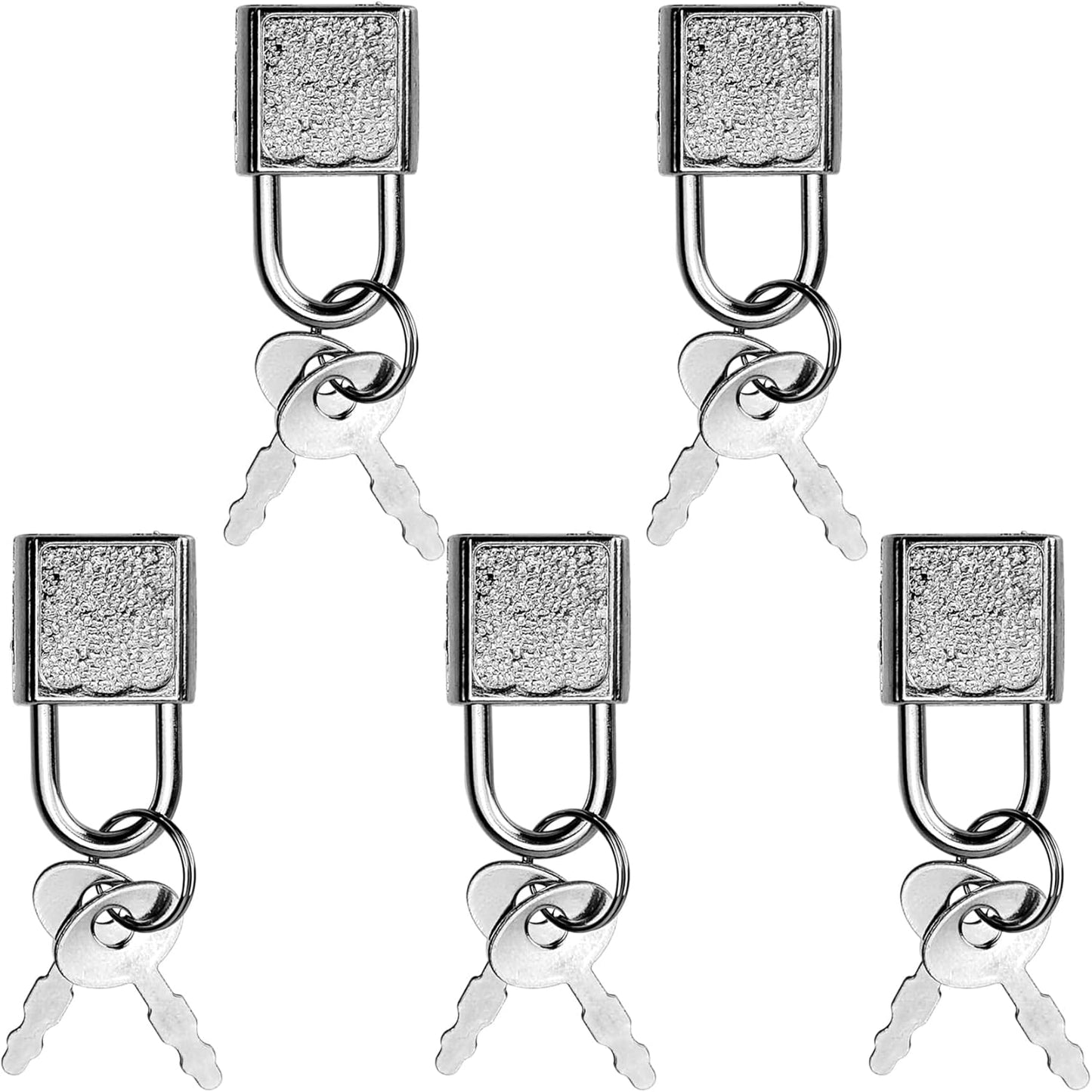 10 Pack Mini Diary Padlock, Small Locks with Keys, Tiny Luggage Locks for Travel, Journal, Jewelry, Backpack, Boxes (Square, 10)