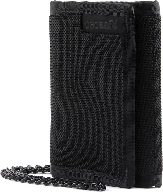 PacSafe Rfidsafe Z50 Rfid Blocking Tri-fold Black Travel Wallet, Black