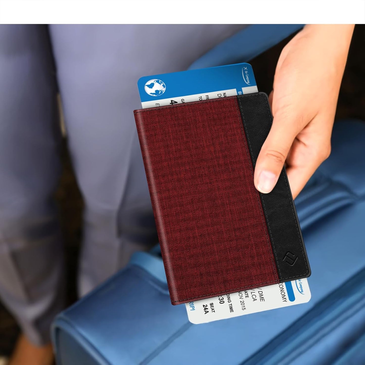 FINTIE Passport Holder, Slim Travel Wallet RFID Blocking Card Case Cover Passport Cover Protector Essentials with Credit Card Slots for Women/Men