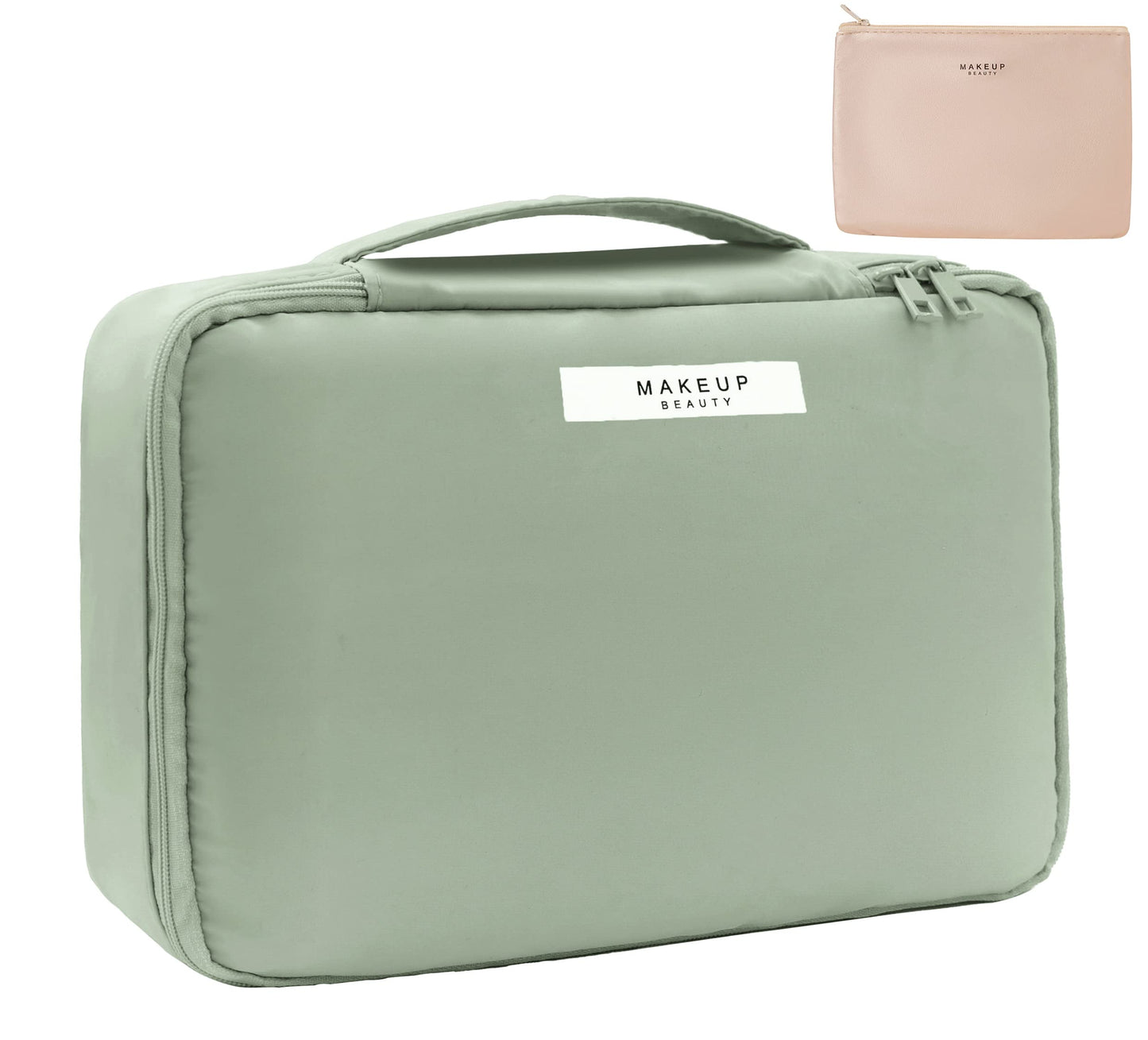 Queboom Travel Makeup Bag Cosmetic Bag Toiletry Bag for Women & Men, Green