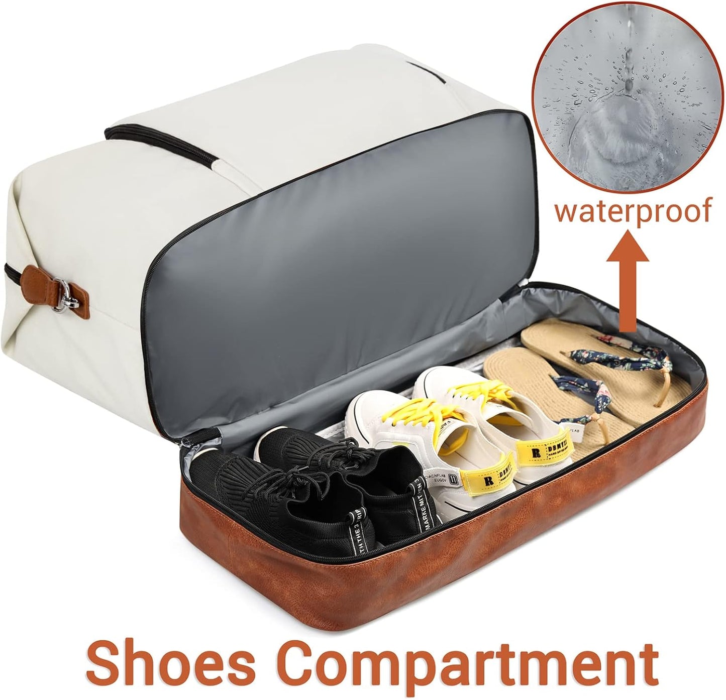 Travel Weekender Bag for Women, Overnight Bag with Shoe Compartment Oversized Travel Duffel Bag Carry On Tote 21"