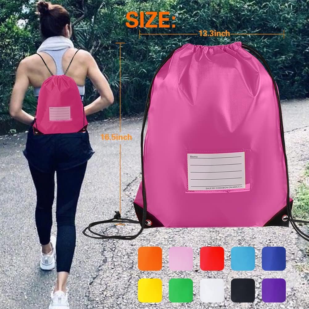 40 Pcs Drawstring Bags,Bulk Draw String Backpack, DIY Gym Sports Cinch Bag Sackpack for Women Men, Pink