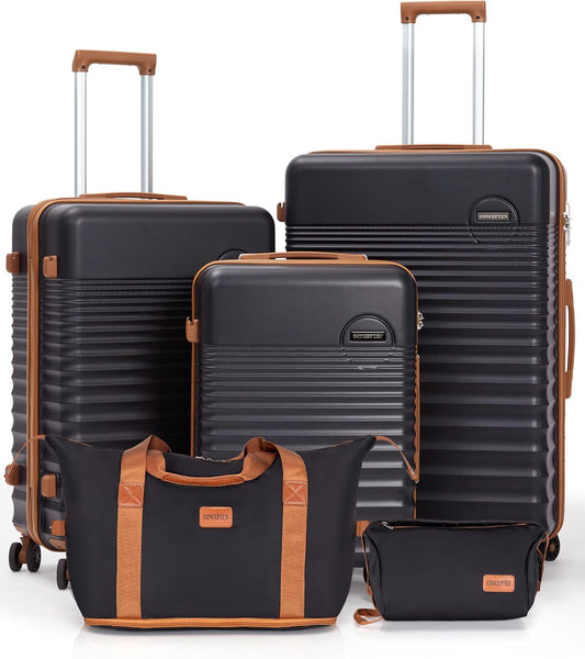 Luggage Sets 5 Piece, Suitcases with Wheels, Hardshell Suitcase Set, ABS Carry on Luggage Set with TSA Lock, Travel Luggage