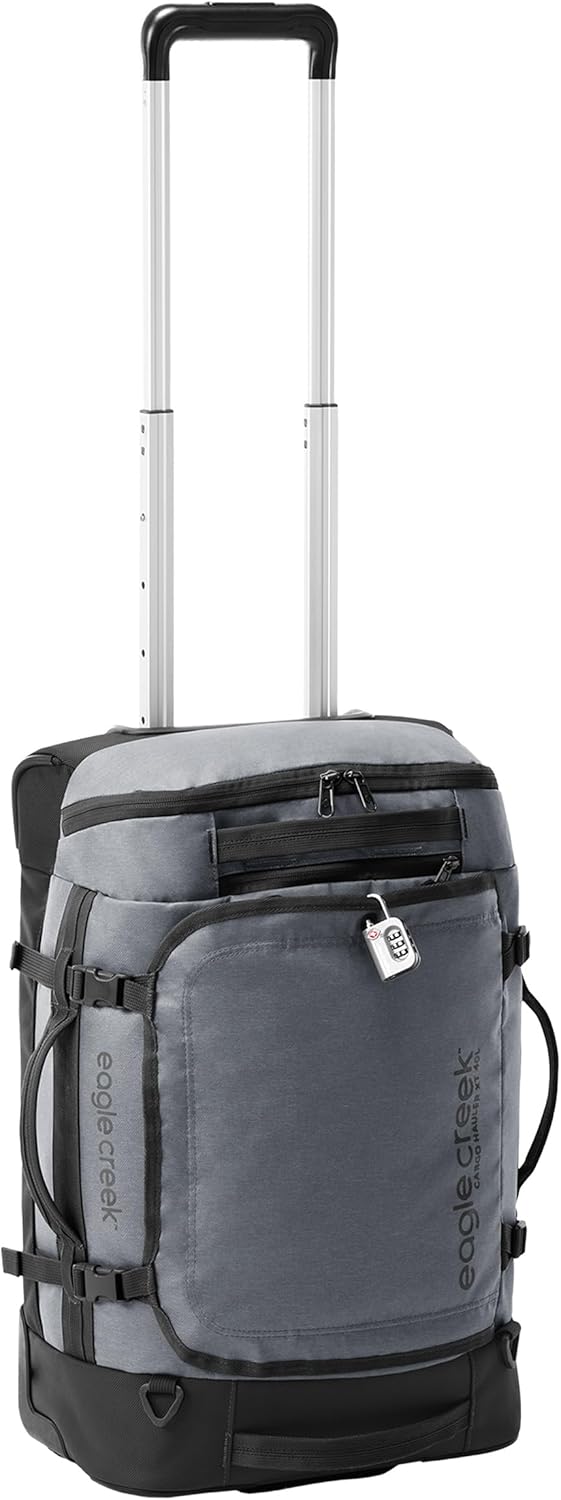 Eagle Creek Cargo Hauler XT Wheeled Duffel - Wheeled Backpack Duffel - Deployable Backpack Straps - Lockable U-Lid & Easy Access Compartment - Charcoal
