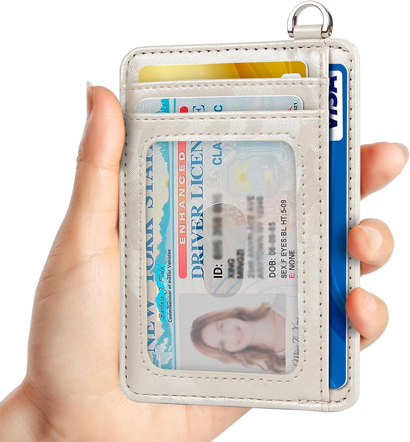EcoVision Slim Minimalist Front Pocket Wallet, RFID Blocking Credit Card Holder Wallet with Detachable D-Shackle for Men Women