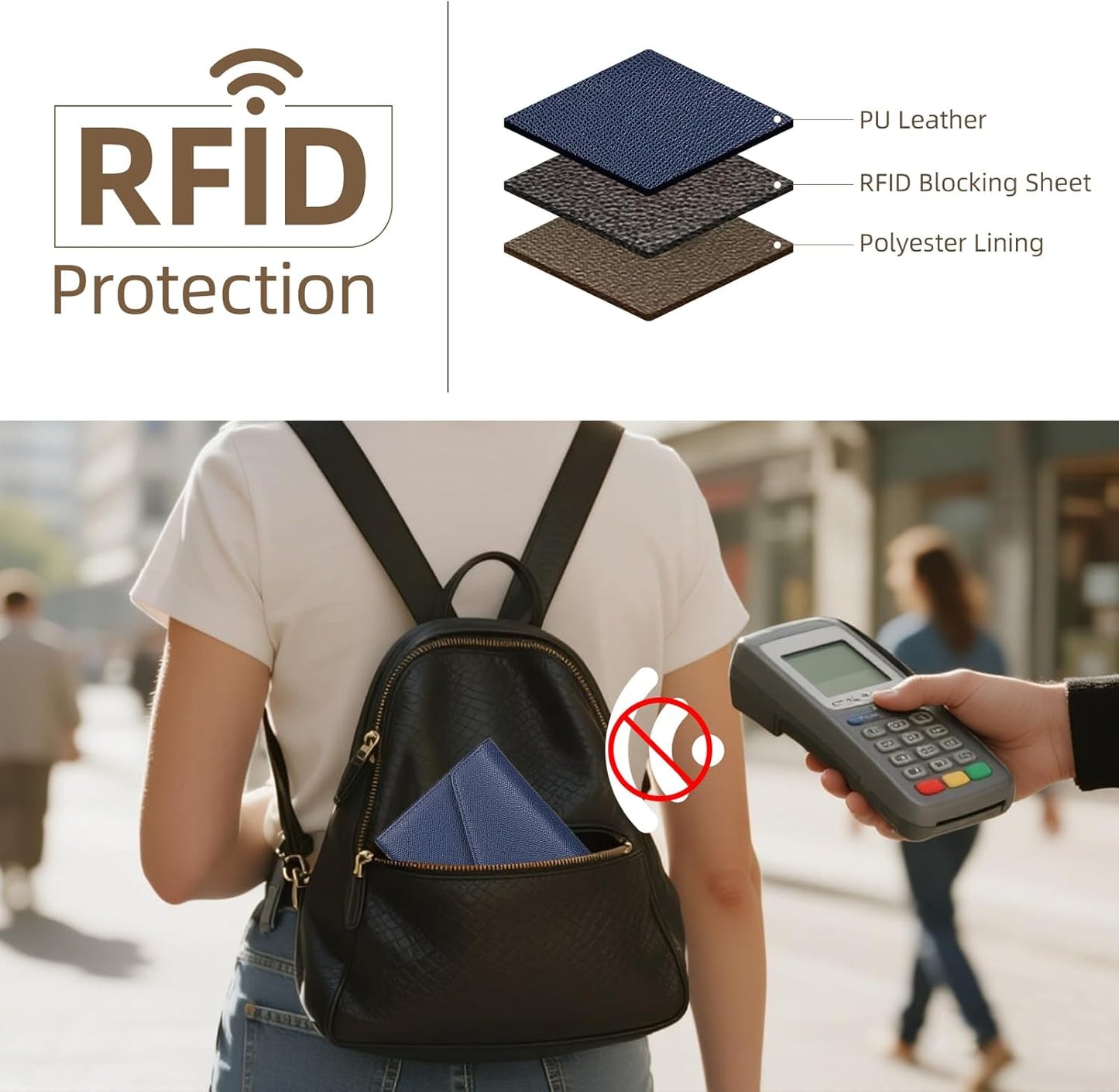 ZOPPEN Mulit-purpose Rfid Blocking Passport Holder Travel Wallet (Ver.4) Passport and Vaccine Card Holder ComboTri-fold Document Organizer Travel Essentials