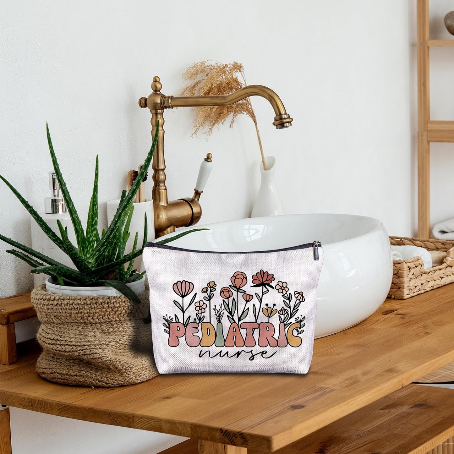 Pediatric Nurse Cosmetic Bag - Appreciation Gift for Birthdays, Nurses Day, Graduation - Makeup Bag