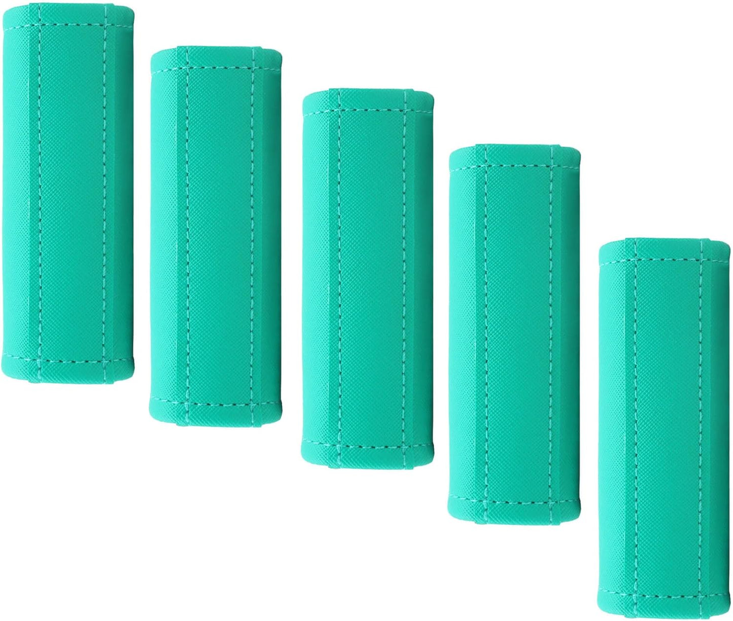 Luggage Handle Wrap 5 Pack-Leather Luggage Handle Wraps for Suitcase/Handbag/Duffel Bag/Car Bright Luggage Identfier/Handle Covers/Grips Luggage Accessories for Travel 3.0 (Turqoise)