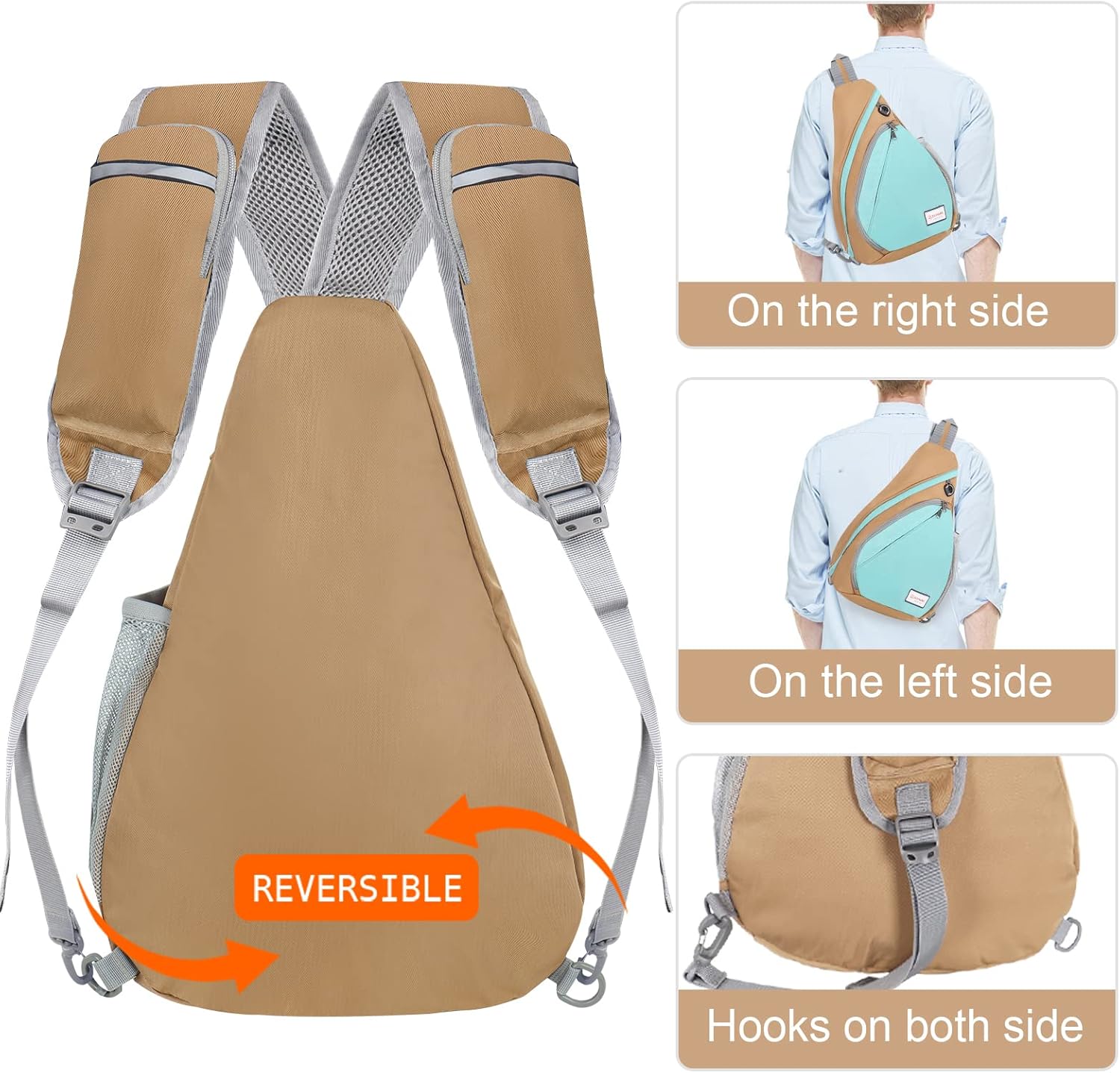 ZOMAKE Sling Bag,Small Crossbody Sling Backpack,Water Resistant Shoulder Daypack for Travel,Anti
