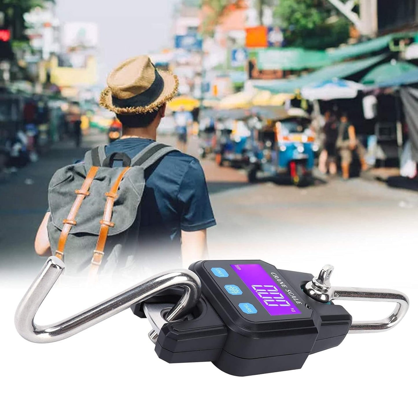 Digital Crane Scale 300kg/600lbs with LED Handheld Mini Hanging Scale for Garage Farm Hunting Fishing Etc(300kg/Plastic Shell)