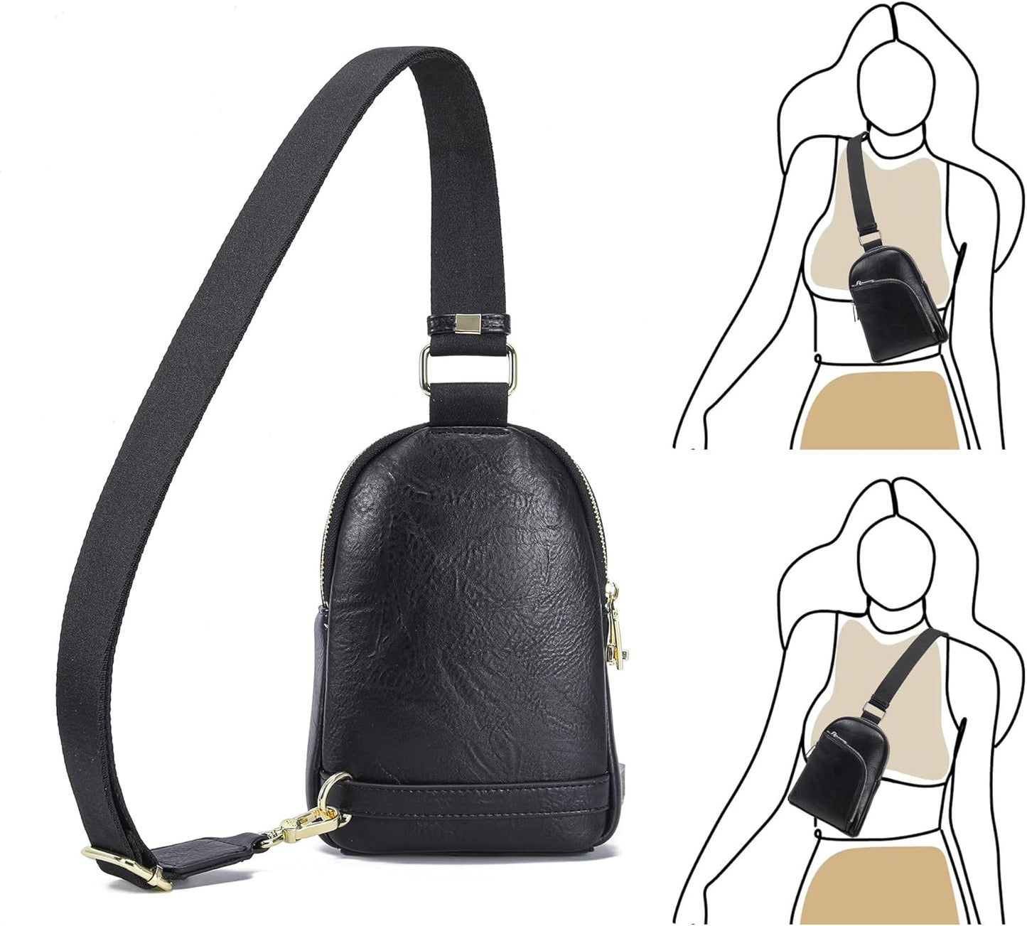 INICAT RFID Blocking Sling Bag Anti Theft Crossbody Bags for Women Travel Fanny Pack Cross Body for