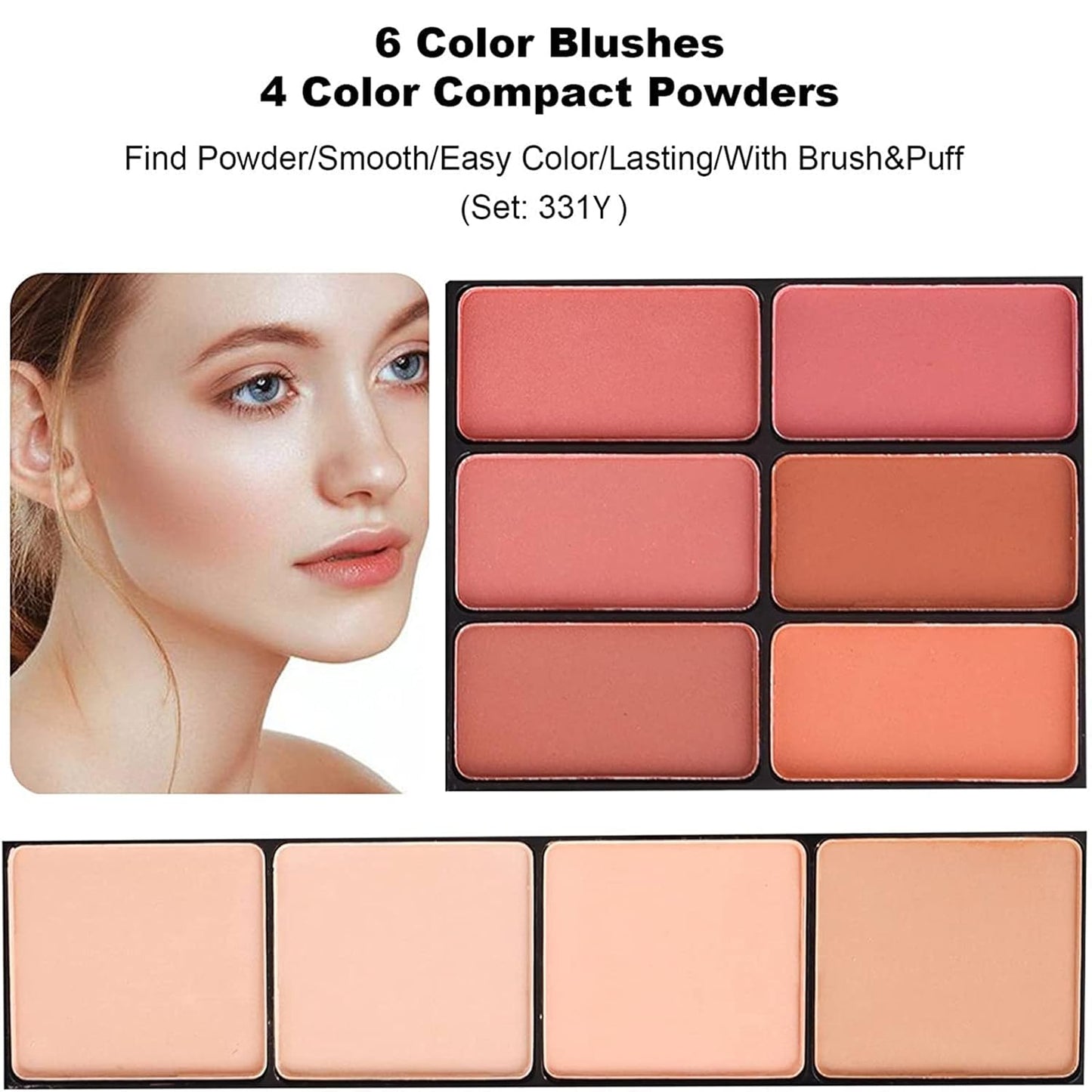 MISS ROSE M 58 Color Professional Makeup Kit for Women Full Kit, Include Eyeshadow Facial Blusher Eyebrow Powder Face Concealer Powder Eyeliner Pencil and a Mirror(331N)