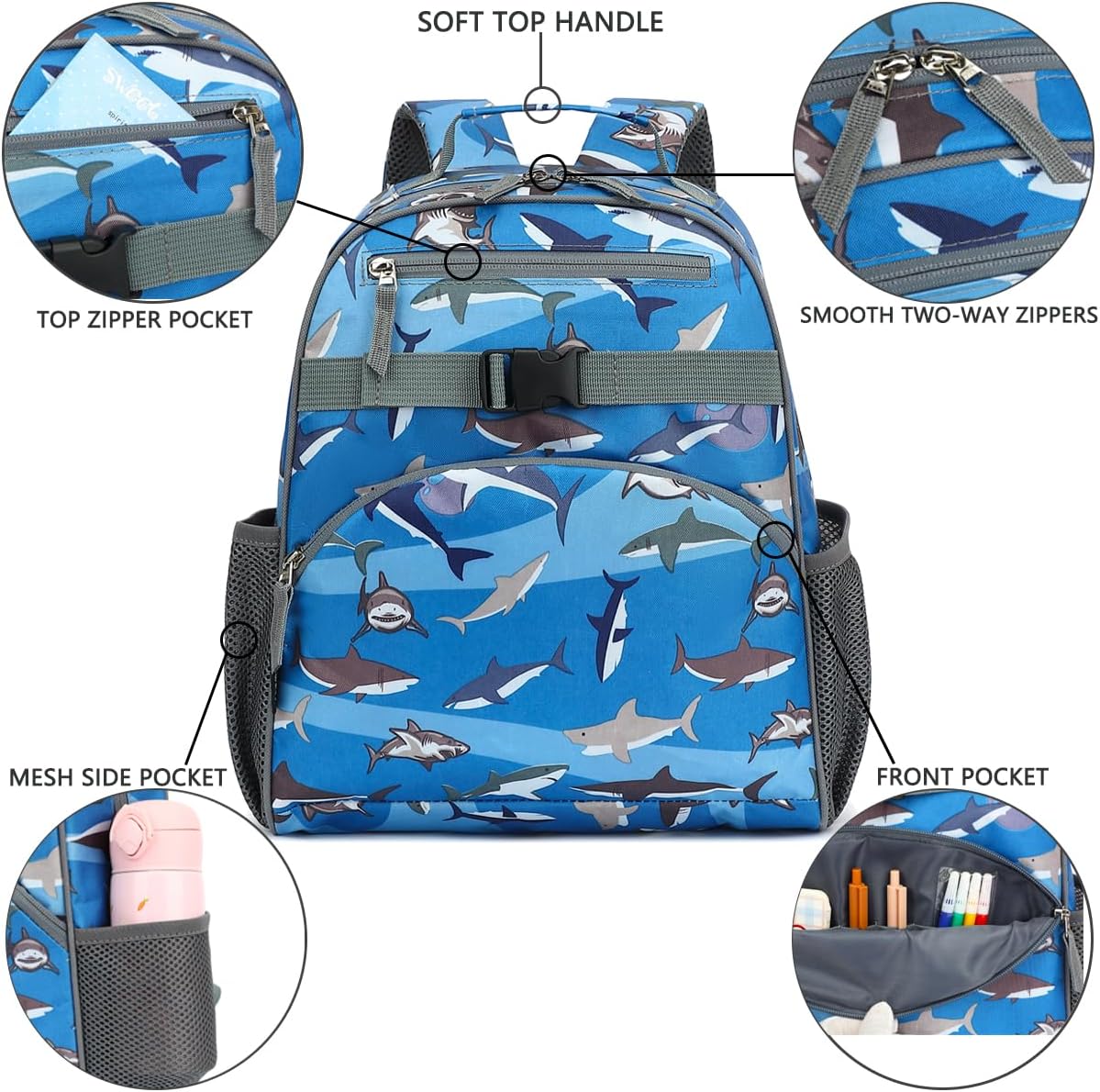 FlowFly Kids Backpack for Toddler Boys Girls, Simple Lightweight Bookbag for Daycare Kindergarten